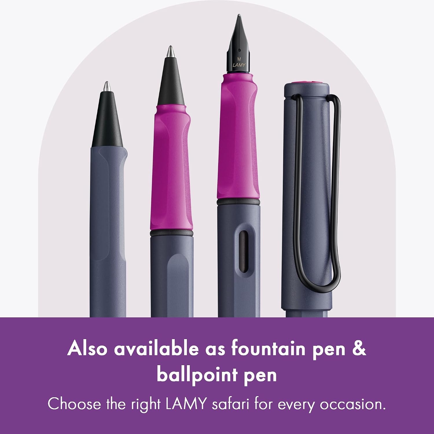 image:imageLamy safari blue Rollerball Pen with ergonomic grip amp line width M for pleasant long writing made of robust ASA plastic including rollerball refill M 63 in bluepink cliff