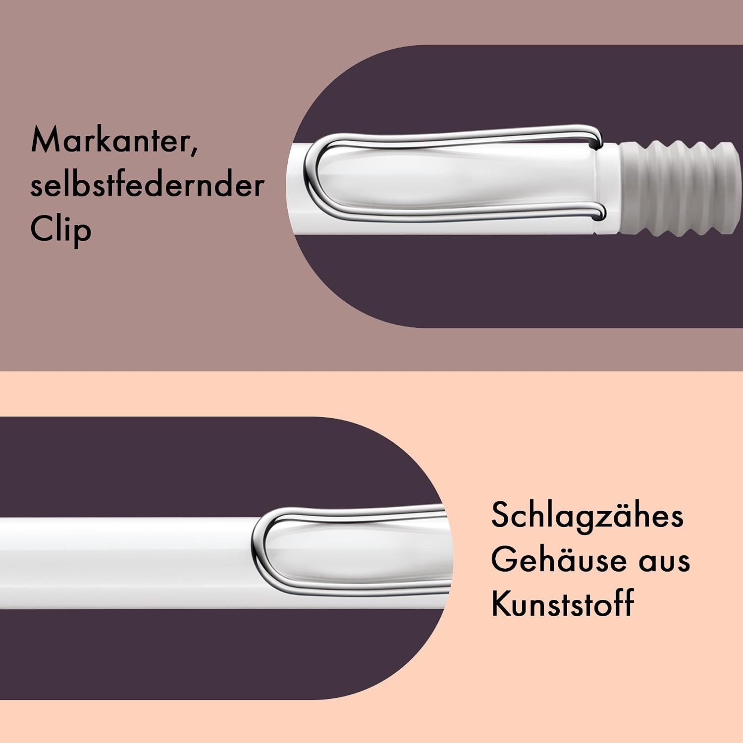 image:imageLamy safari umbra Ballpoint Pen with ergonomic grip amp line width M for pleasant long writing made of robust ASA plastic including large capacity refill M 16 in blackwhite