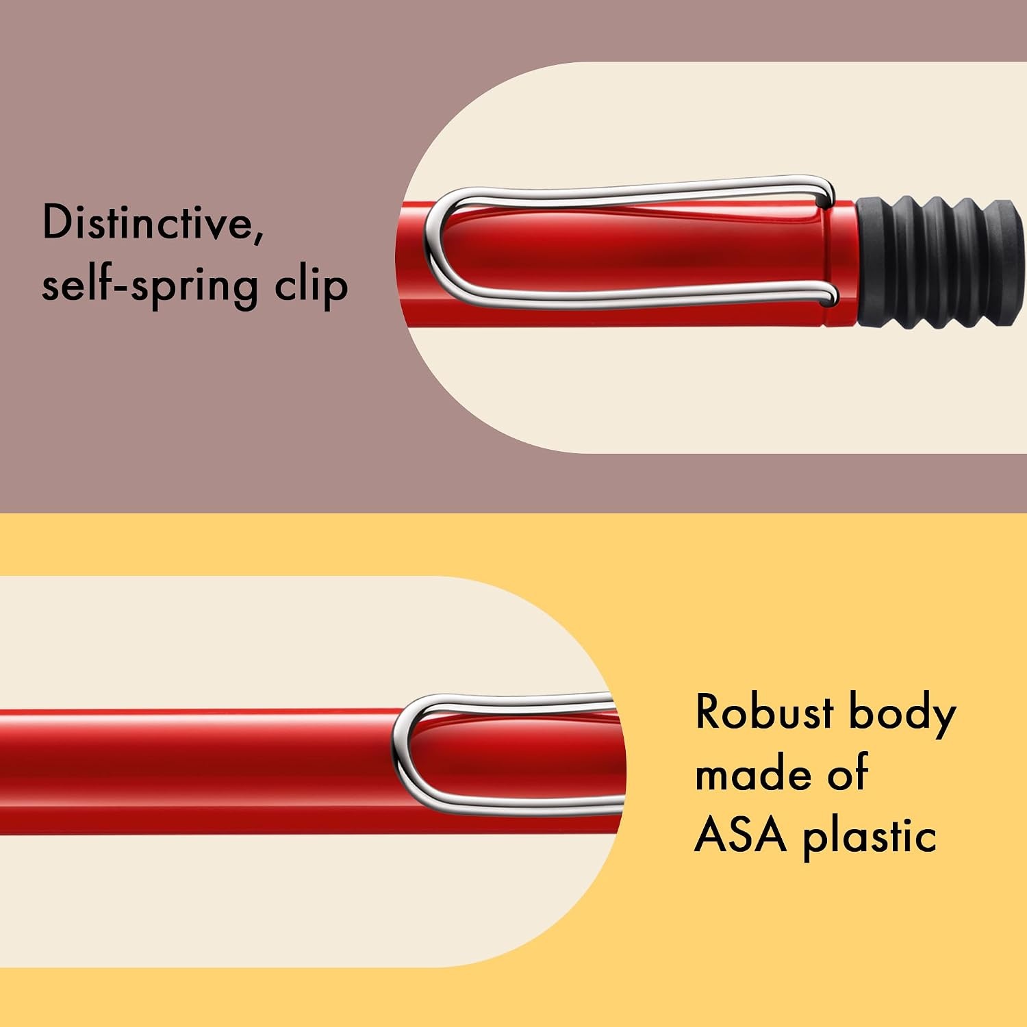 image:imageLamy safari umbra Ballpoint Pen with ergonomic grip amp line width M for pleasant long writing made of robust ASA plastic including large capacity refill M 16 in blackred