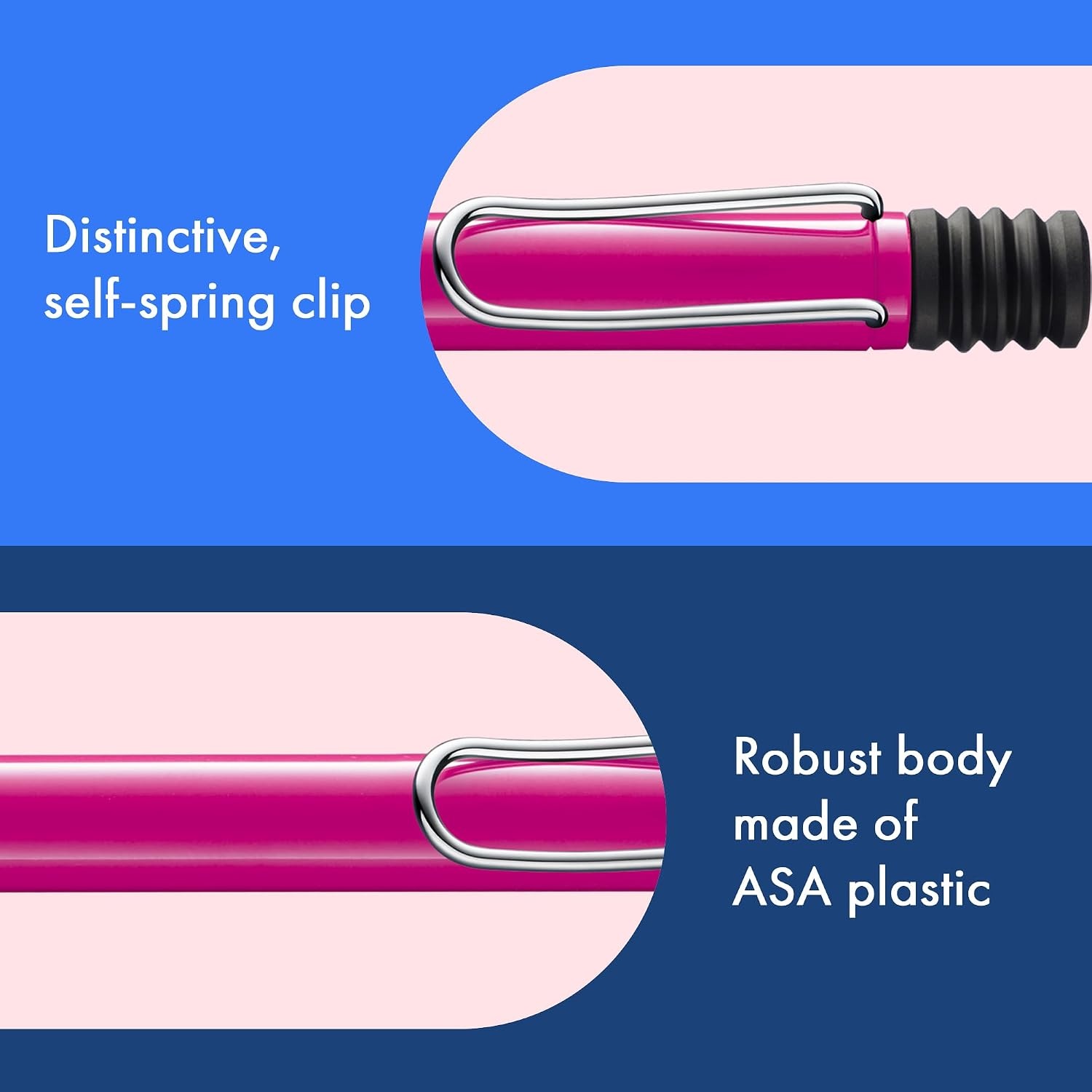 image:imageLamy safari umbra Ballpoint Pen with ergonomic grip amp line width M for pleasant long writing made of robust ASA plastic including large capacity refill M 16 in blackpink