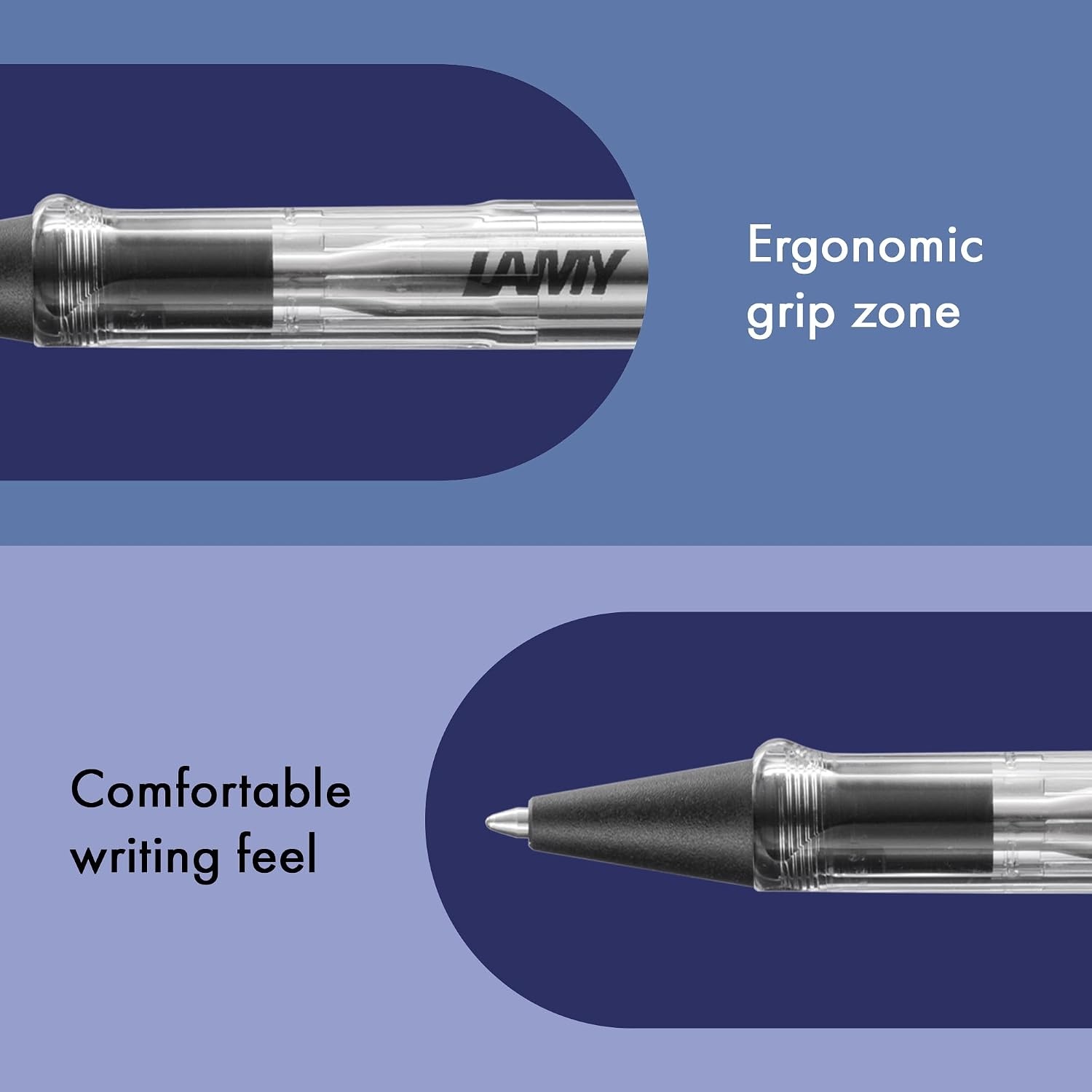 image:imageLamy safari umbra Ballpoint Pen with ergonomic grip amp line width M for pleasant long writing made of robust ASA plastic including large capacity refill M 16 in blackvista