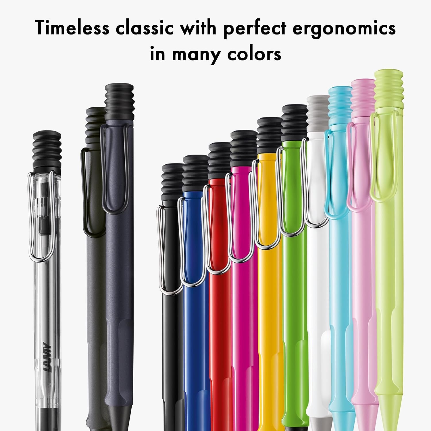 image:imageLamy safari umbra Ballpoint Pen with ergonomic grip amp line width M for pleasant long writing made of robust ASA plastic including large capacity refill M 16 in blacksteel black