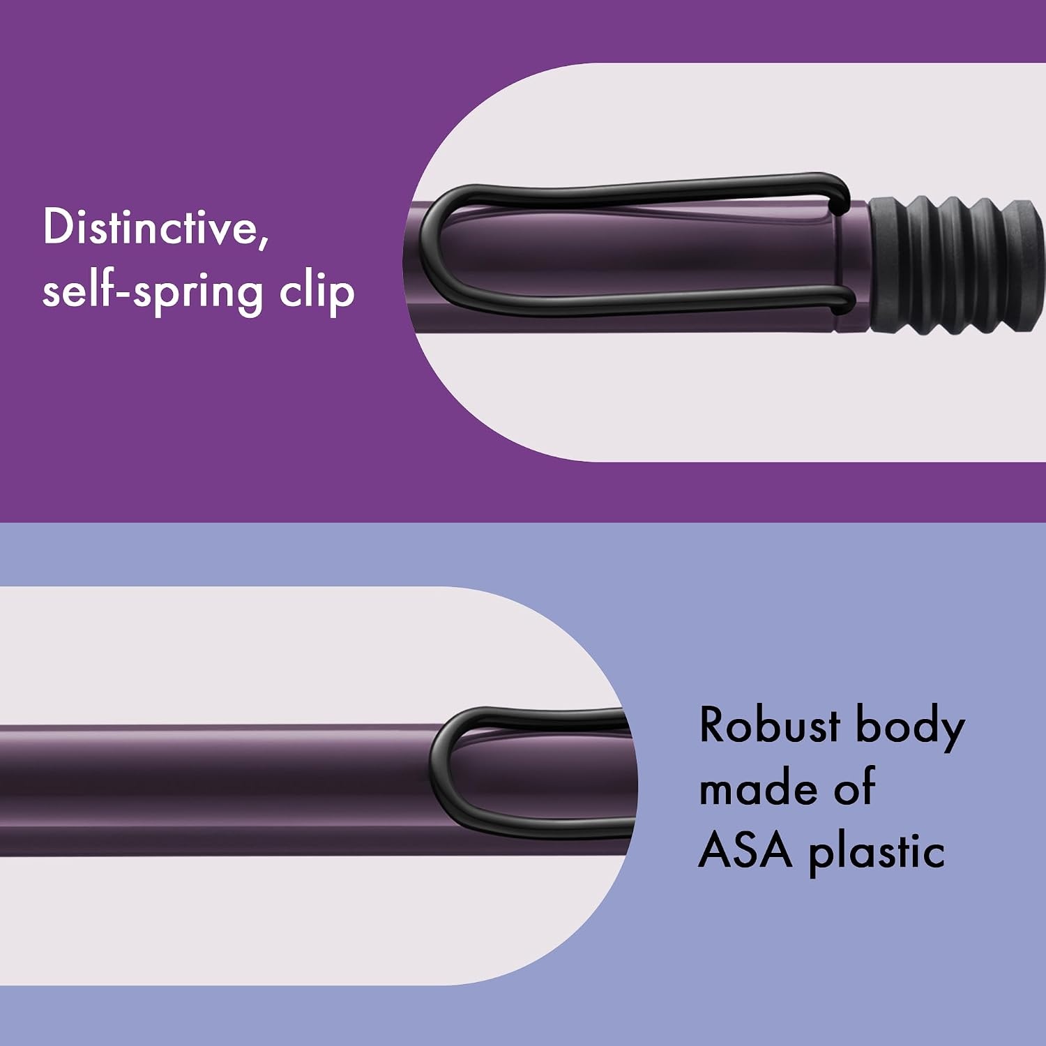 image:imageLamy safari umbra Ballpoint Pen with ergonomic grip amp line width M for pleasant long writing made of robust ASA plastic including large capacity refill M 16 in blackviolet blackberry