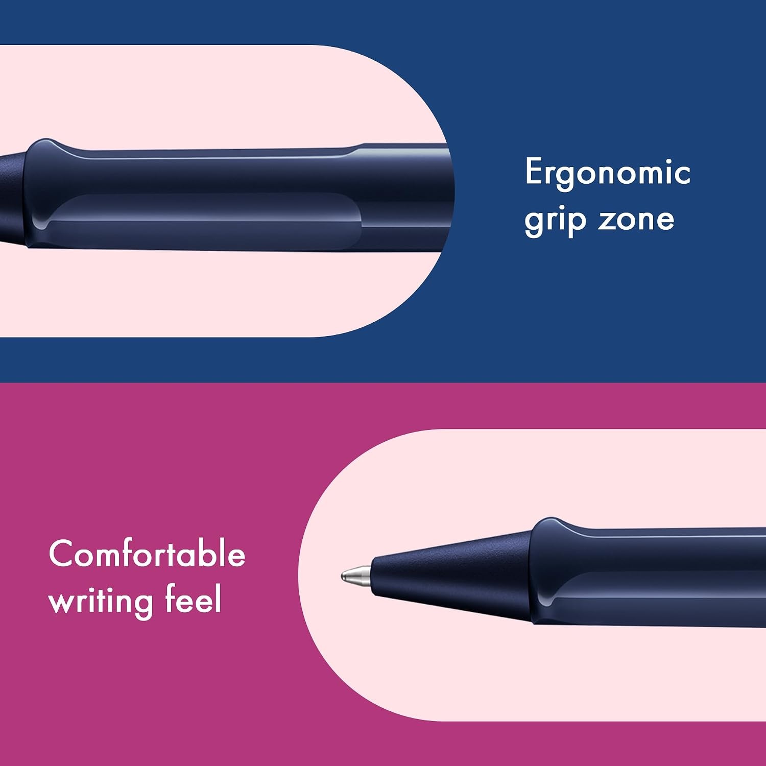 image:imageLamy safari umbra Ballpoint Pen with ergonomic grip amp line width M for pleasant long writing made of robust ASA plastic including large capacity refill M 16 in blackdark dusk