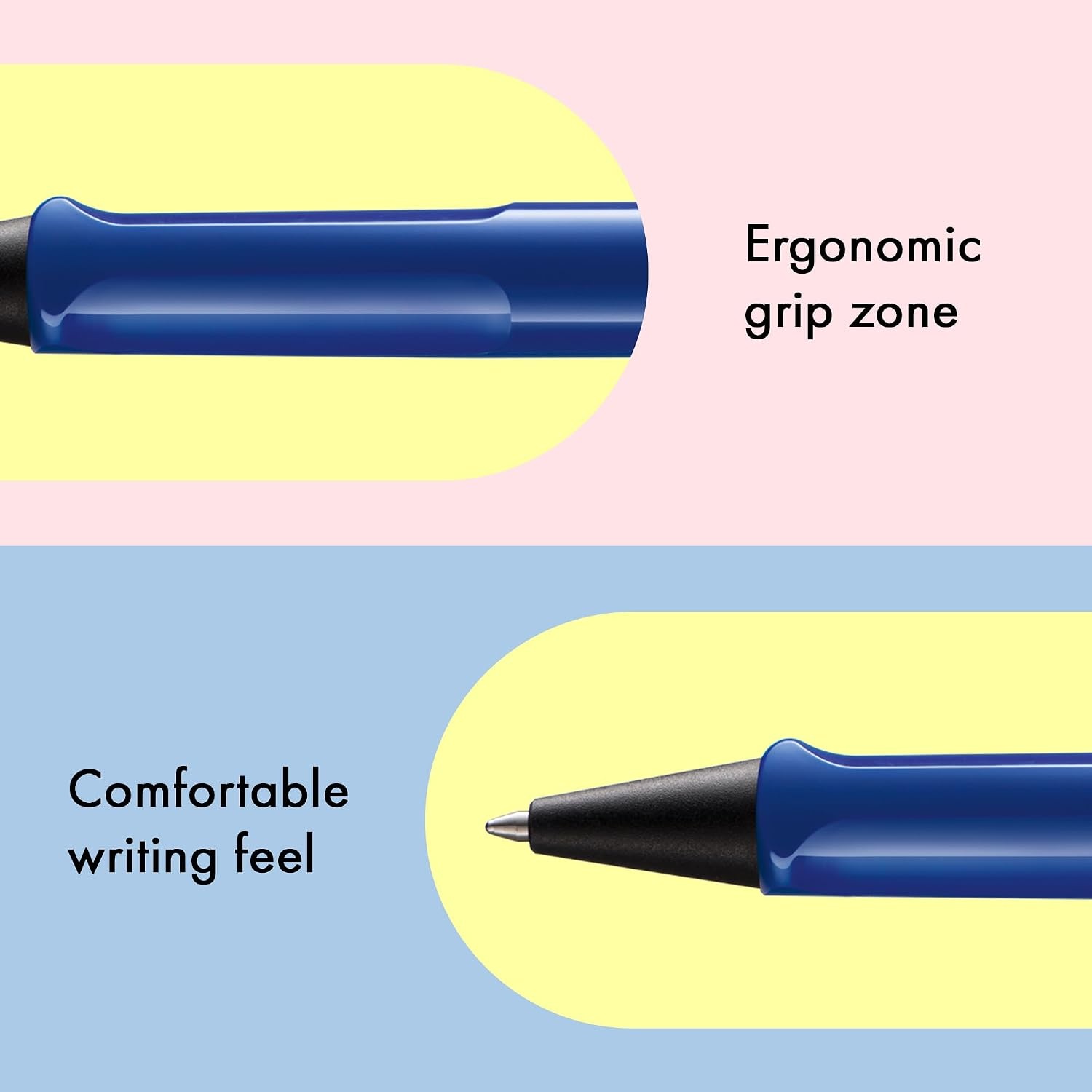 image:imageLamy safari umbra Ballpoint Pen with ergonomic grip amp line width M for pleasant long writing made of robust ASA plastic including large capacity refill M 16 in blackblue