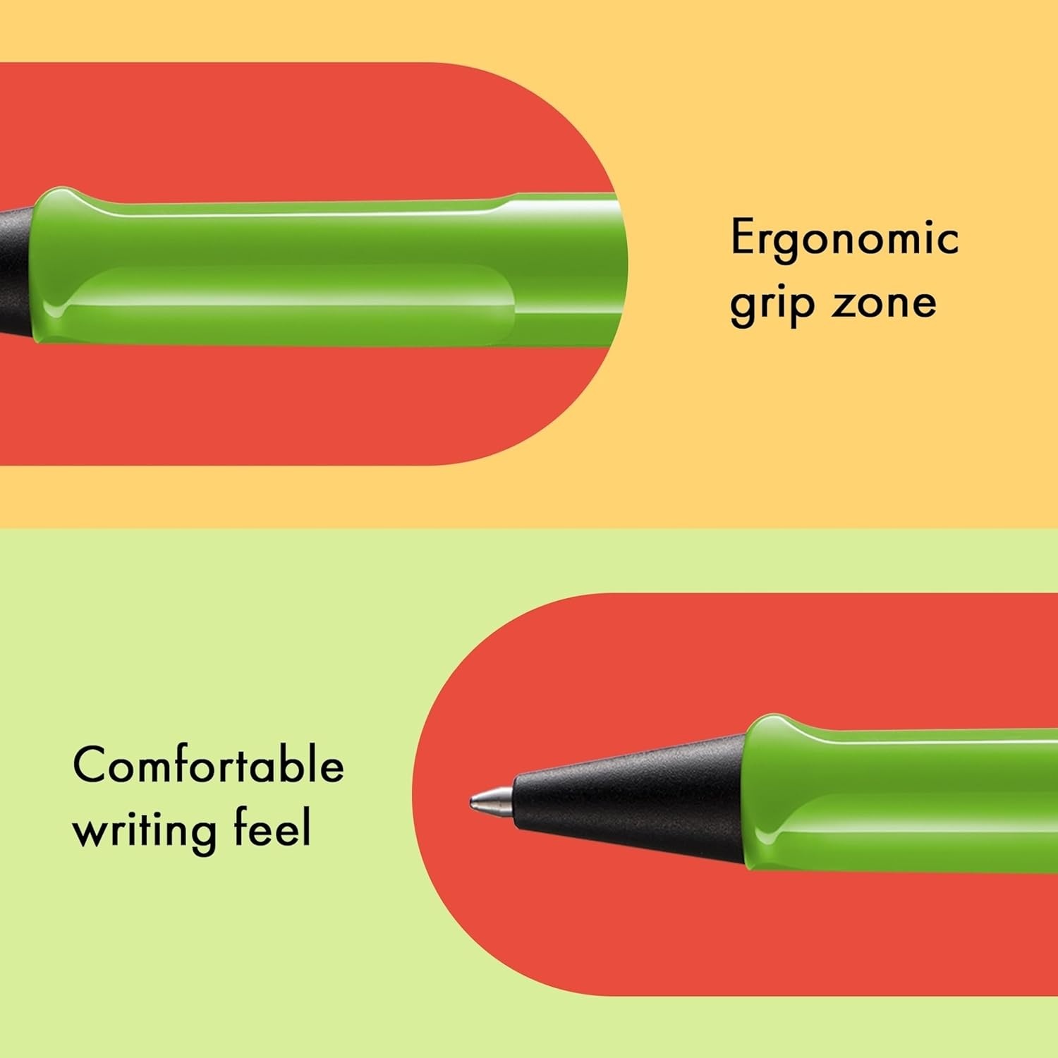 image:imageLamy safari umbra Ballpoint Pen with ergonomic grip amp line width M for pleasant long writing made of robust ASA plastic including large capacity refill M 16 in blackgreen
