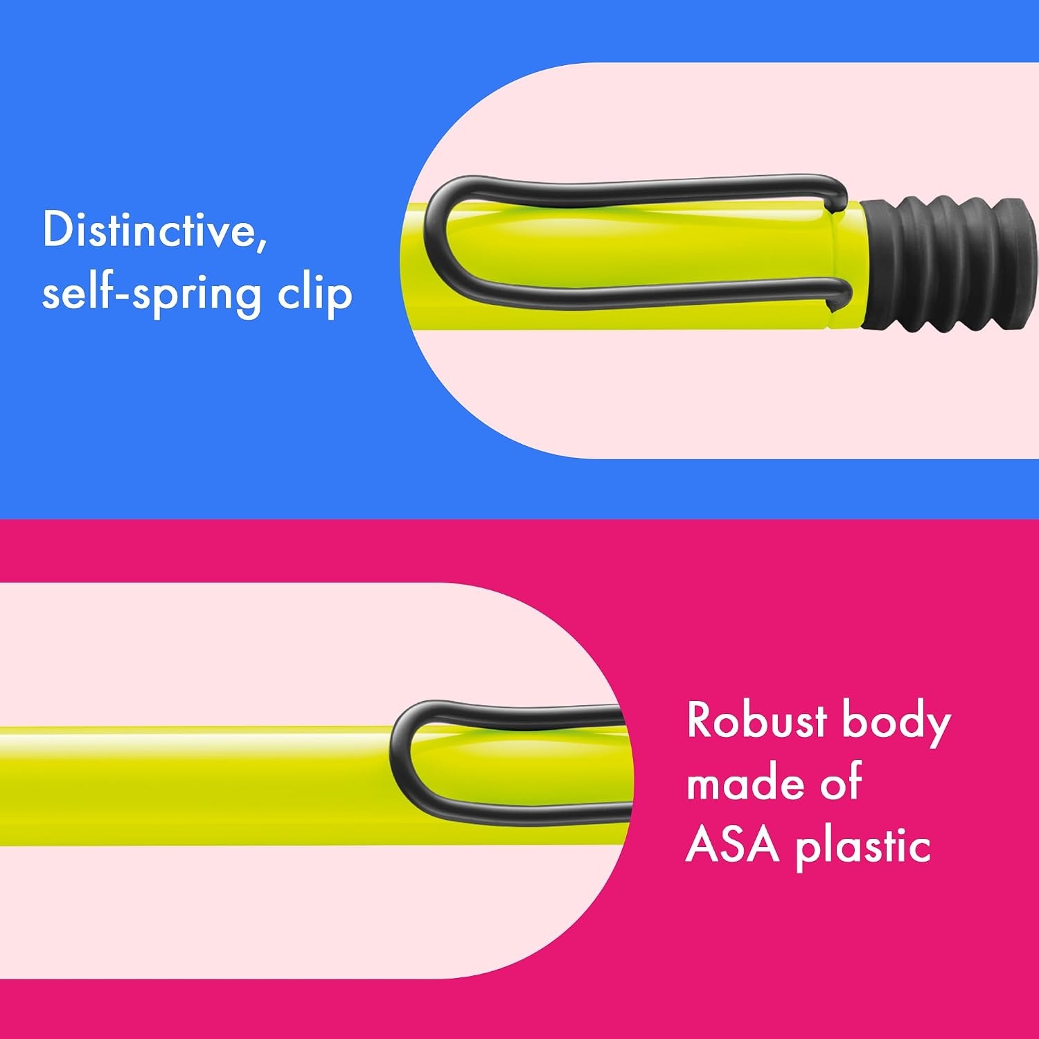 image:imageLamy safari umbra Ballpoint Pen with ergonomic grip amp line width M for pleasant long writing made of robust ASA plastic including large capacity refill M 16 in blackneonyellow