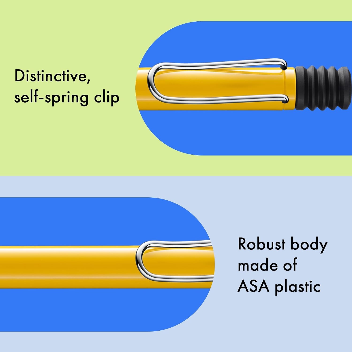 image:imageLamy safari umbra Ballpoint Pen with ergonomic grip amp line width M for pleasant long writing made of robust ASA plastic including large capacity refill M 16 in blackyellow