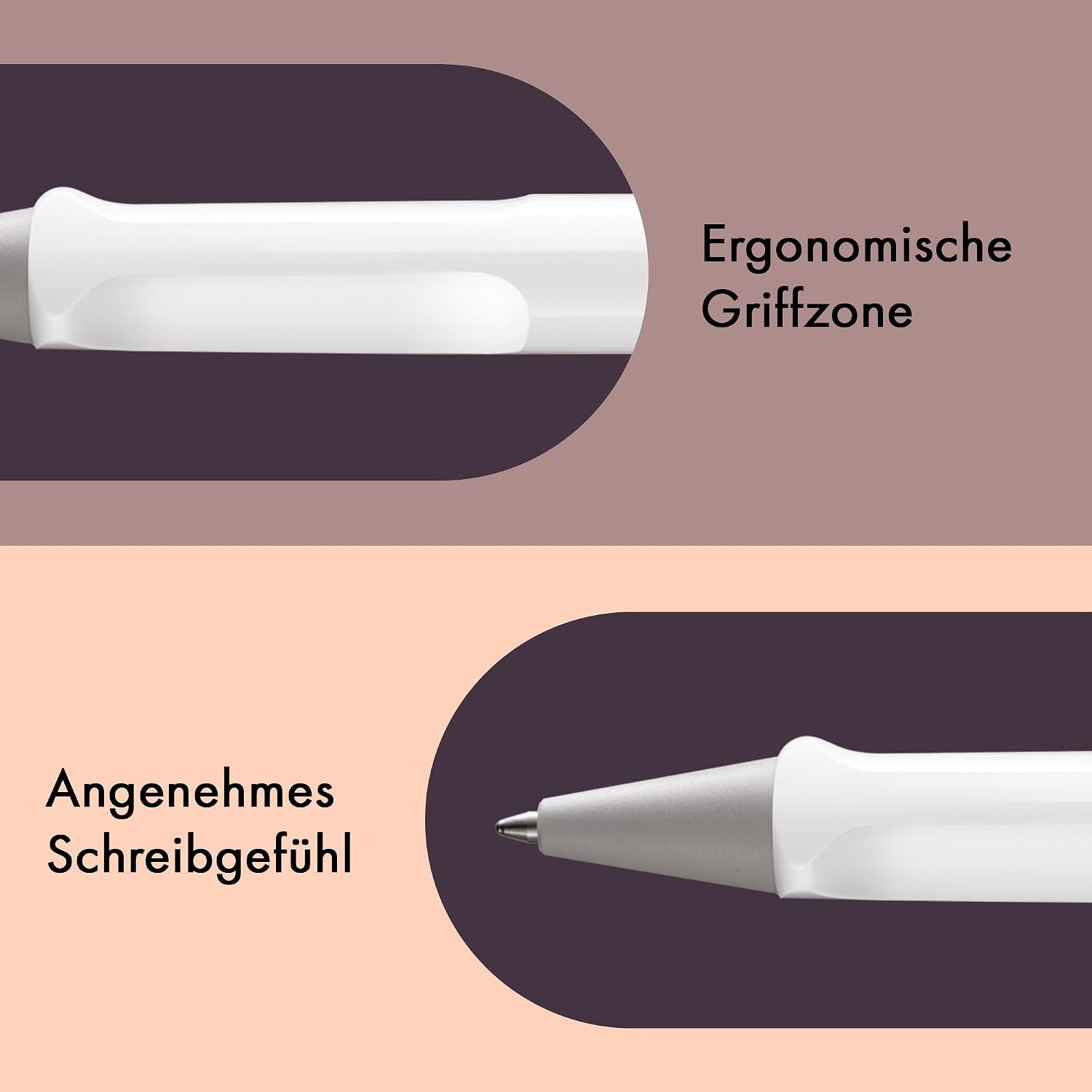 image:imageLamy safari umbra Ballpoint Pen with ergonomic grip amp line width M for pleasant long writing made of robust ASA plastic including large capacity refill M 16 in blackwhite