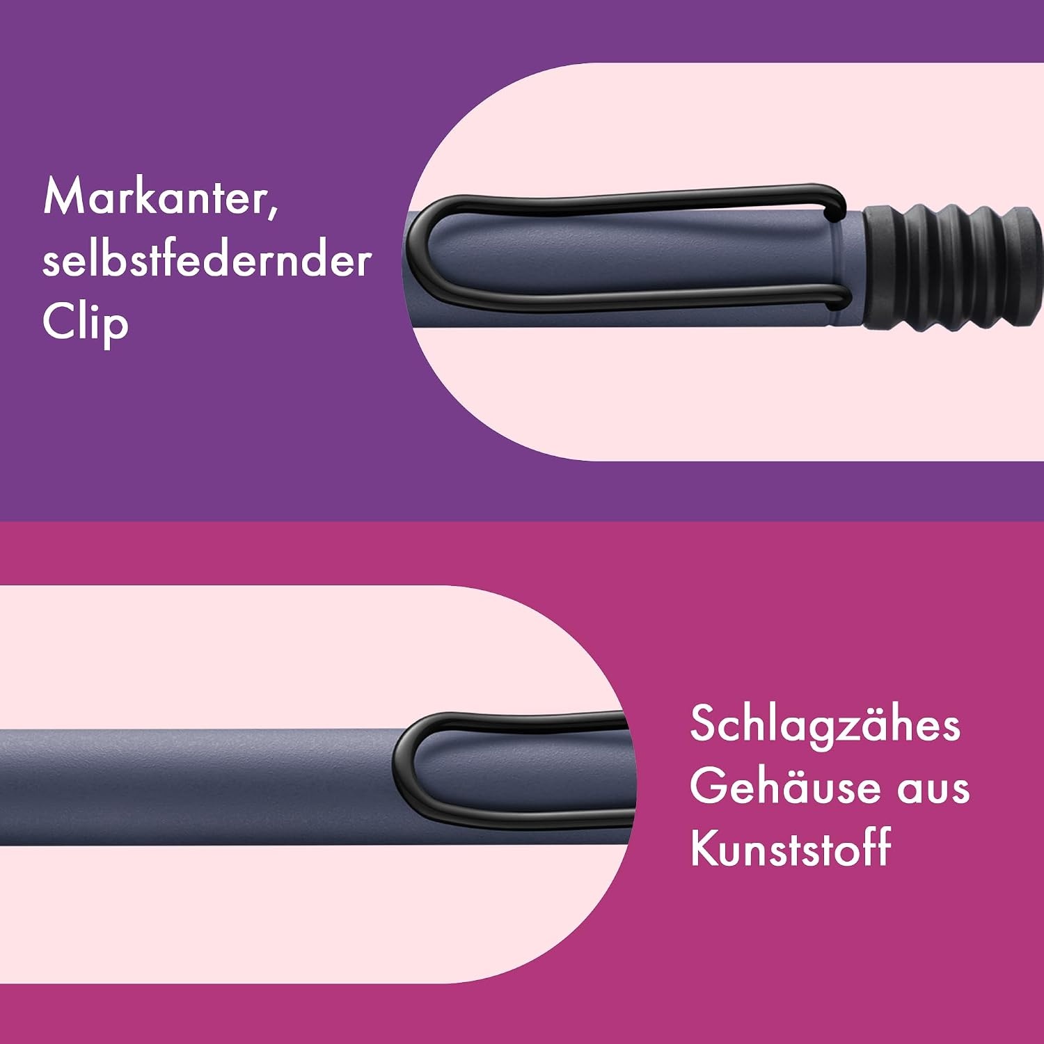 image:imageLamy safari umbra Ballpoint Pen with ergonomic grip amp line width M for pleasant long writing made of robust ASA plastic including large capacity refill M 16 in blackpink cliff