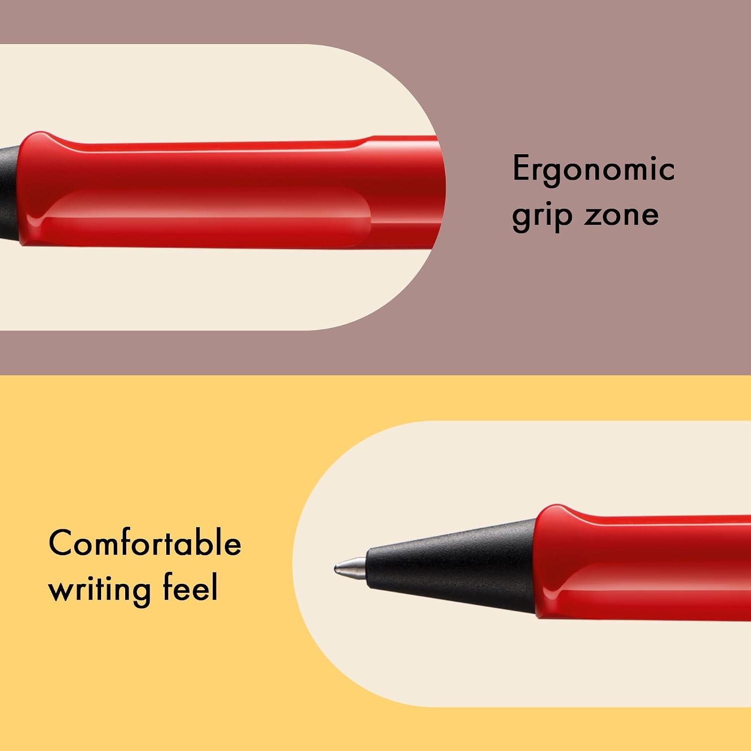 image:imageLamy safari umbra Ballpoint Pen with ergonomic grip amp line width M for pleasant long writing made of robust ASA plastic including large capacity refill M 16 in blackred