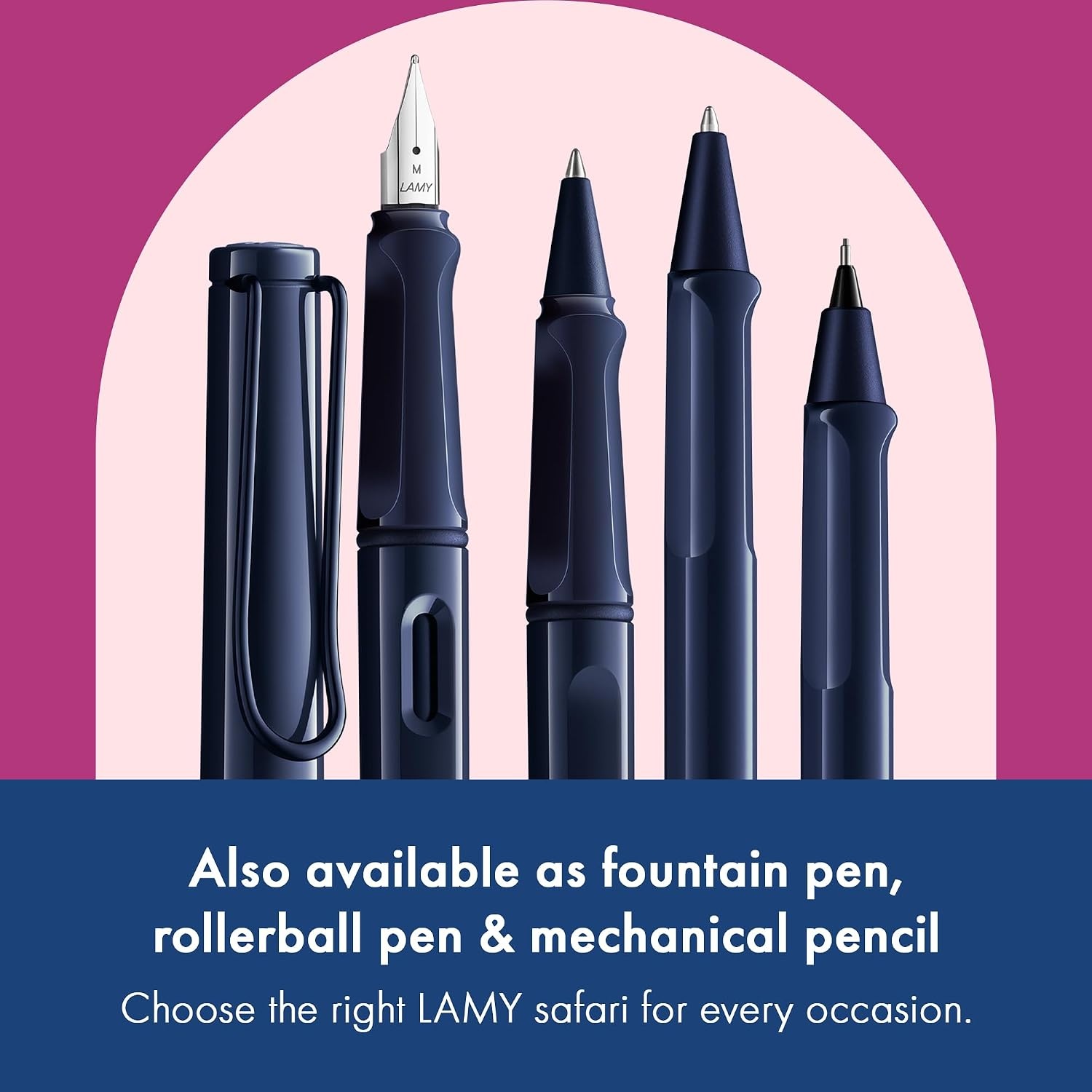 image:imageLamy safari umbra Ballpoint Pen with ergonomic grip amp line width M for pleasant long writing made of robust ASA plastic including large capacity refill M 16 in blackdark dusk