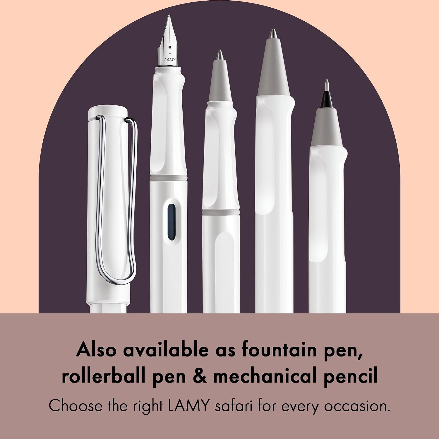 image:imageLamy safari umbra Ballpoint Pen with ergonomic grip amp line width M for pleasant long writing made of robust ASA plastic including large capacity refill M 16 in blackwhite