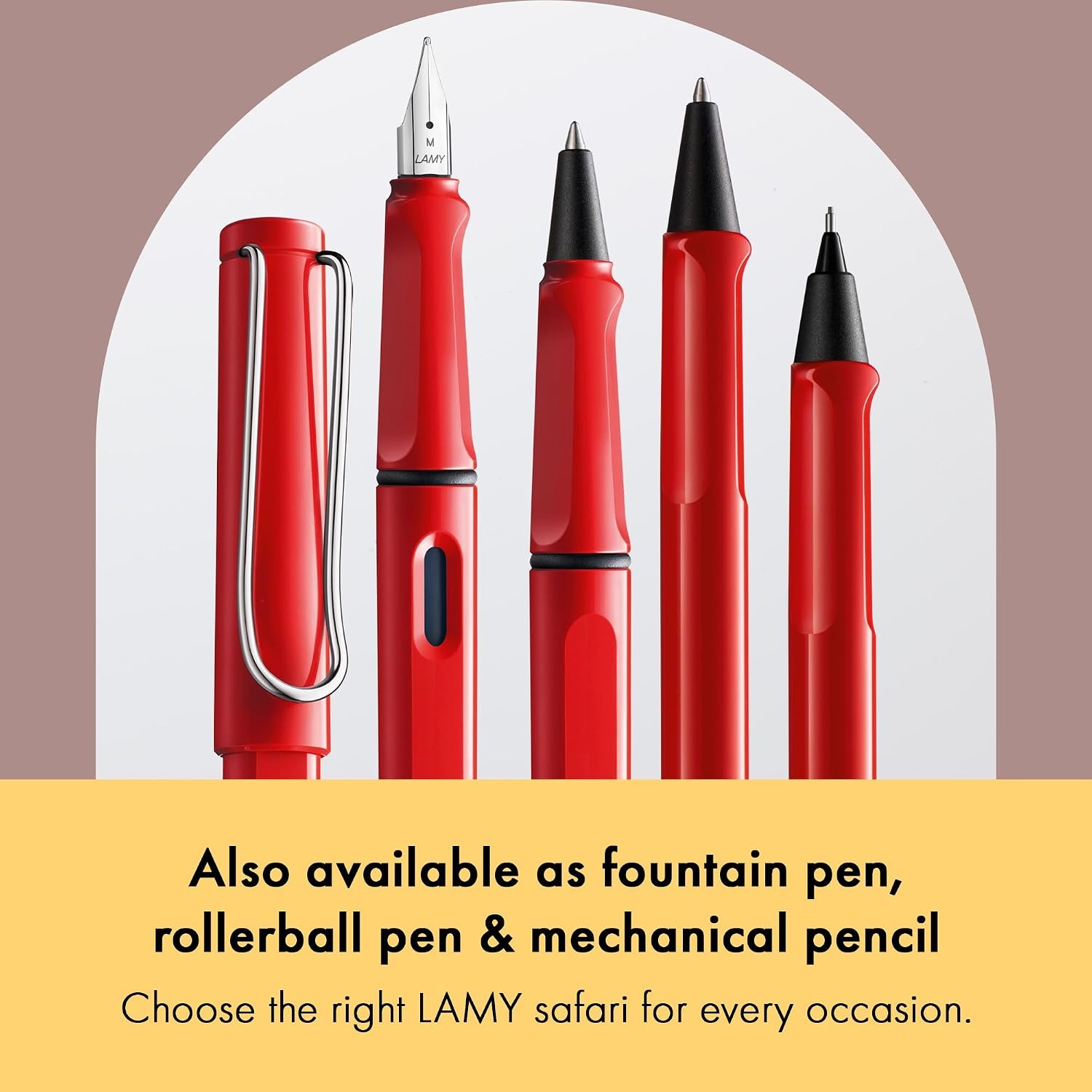 image:imageLamy safari umbra Ballpoint Pen with ergonomic grip amp line width M for pleasant long writing made of robust ASA plastic including large capacity refill M 16 in blackred