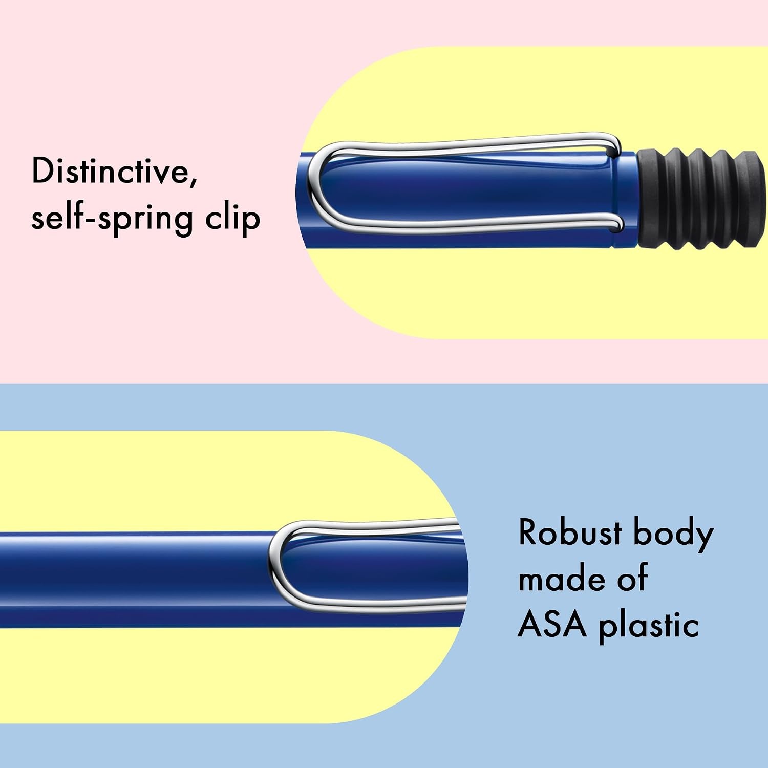 image:imageLamy safari umbra Ballpoint Pen with ergonomic grip amp line width M for pleasant long writing made of robust ASA plastic including large capacity refill M 16 in blackblue