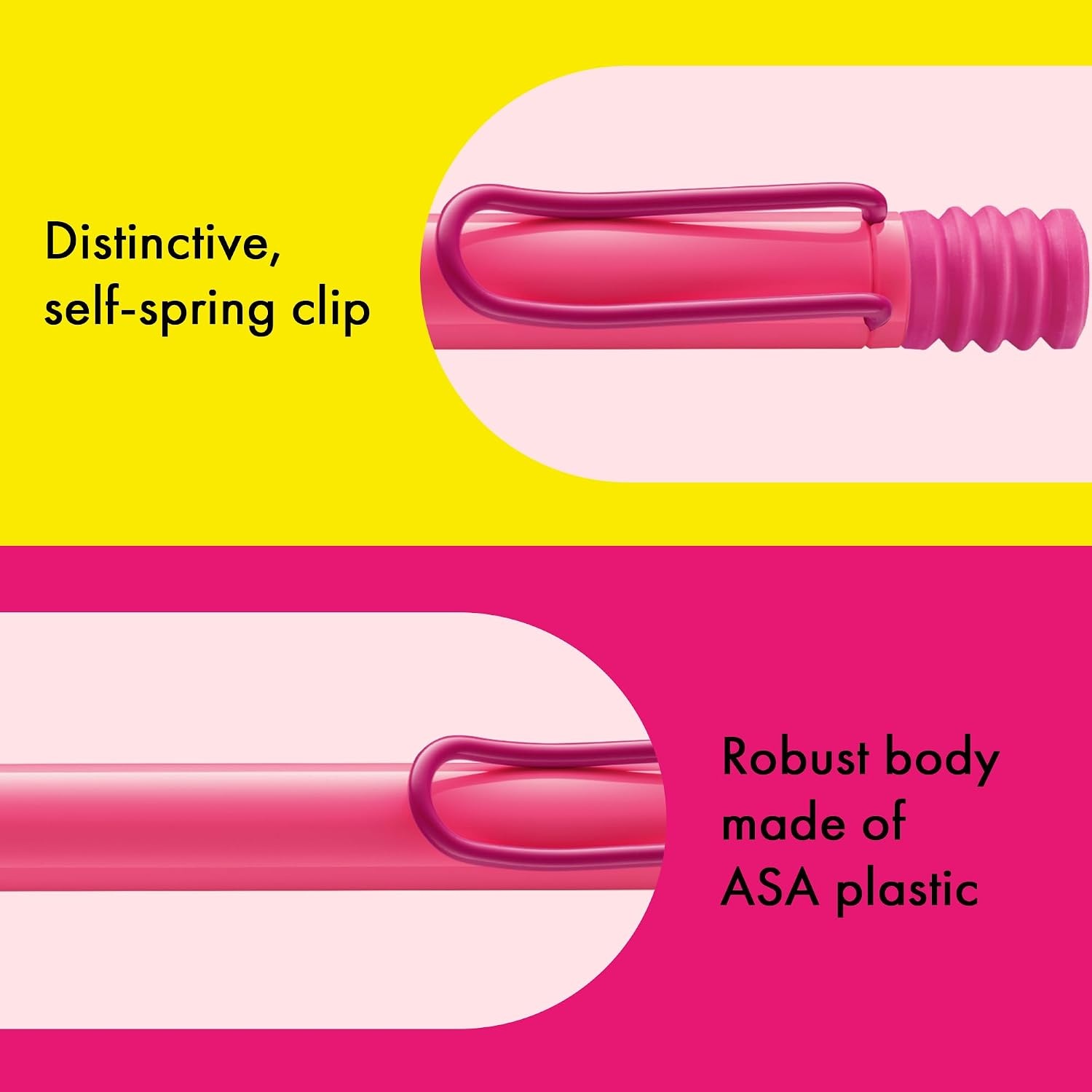 image:imageLamy safari umbra Ballpoint Pen with ergonomic grip amp line width M for pleasant long writing made of robust ASA plastic including large capacity refill M 16 in blackneonpink