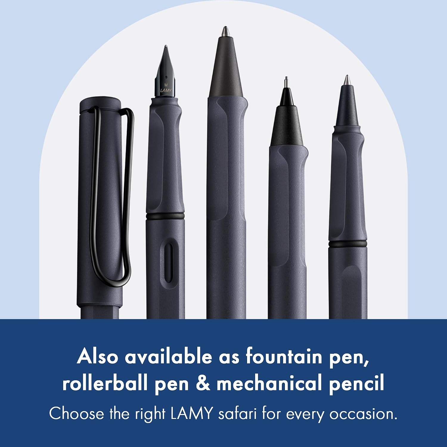 image:imageLamy safari umbra Ballpoint Pen with ergonomic grip amp line width M for pleasant long writing made of robust ASA plastic including large capacity refill M 16 in blacksteel black