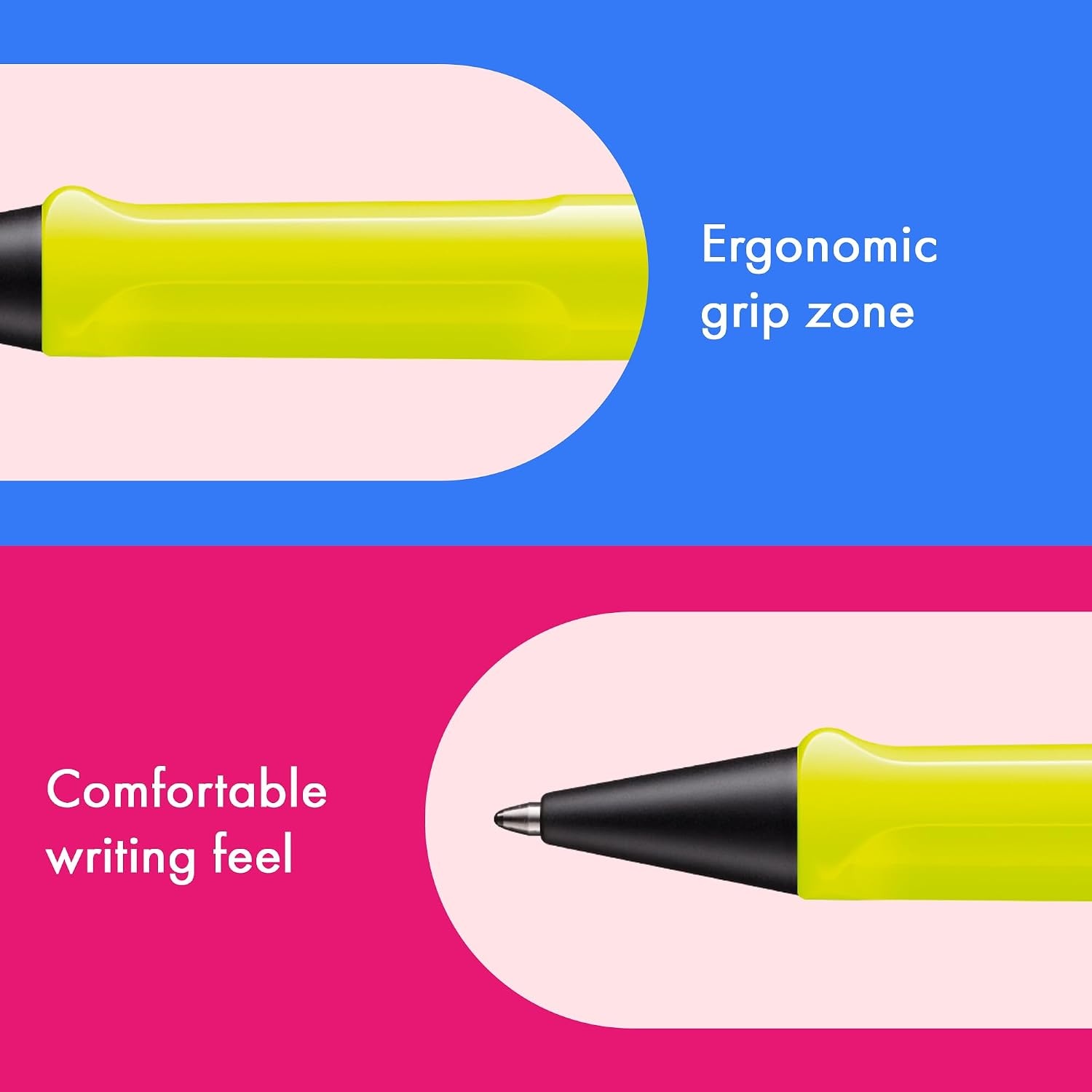 image:imageLamy safari umbra Ballpoint Pen with ergonomic grip amp line width M for pleasant long writing made of robust ASA plastic including large capacity refill M 16 in blackneonyellow