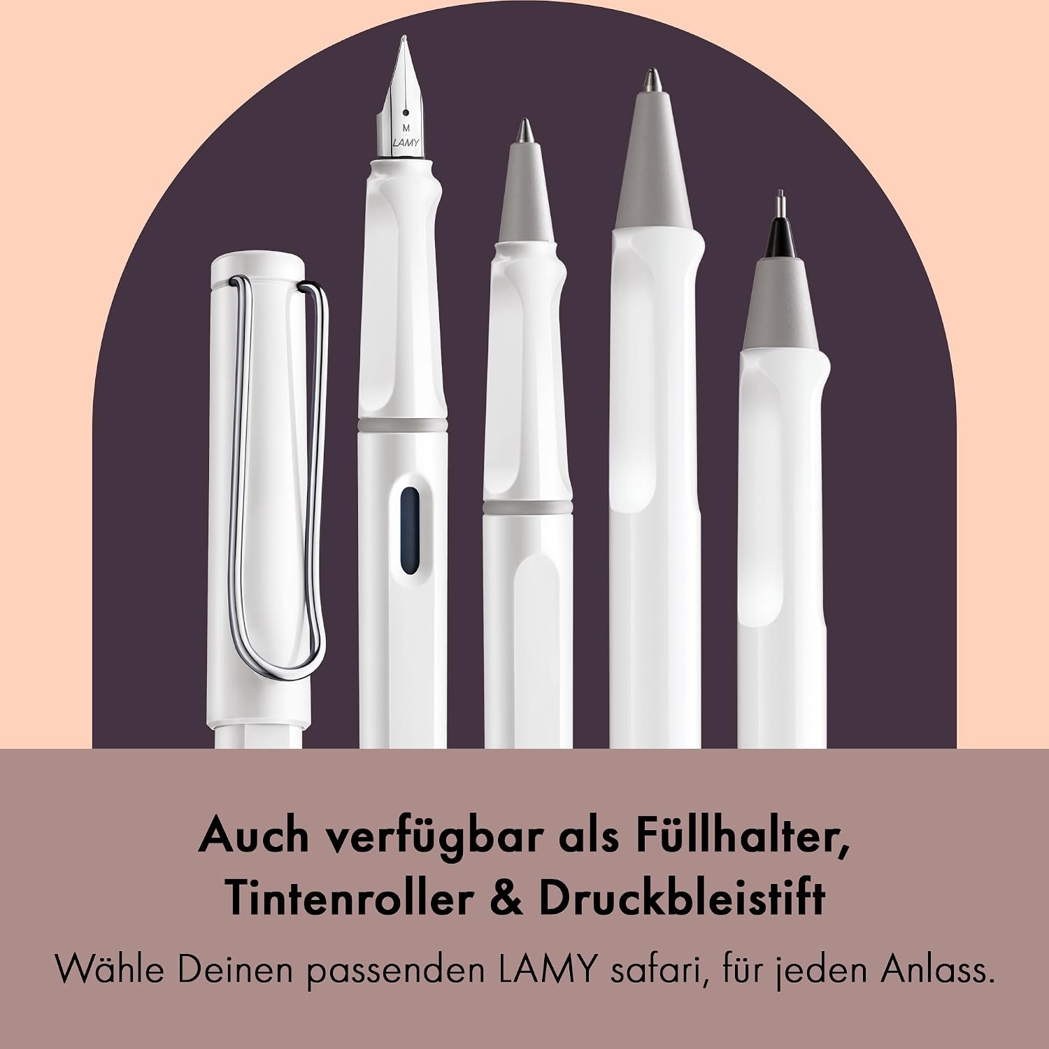 image:imageLamy safari umbra Ballpoint Pen with ergonomic grip amp line width M for pleasant long writing made of robust ASA plastic including large capacity refill M 16 in blackwhite
