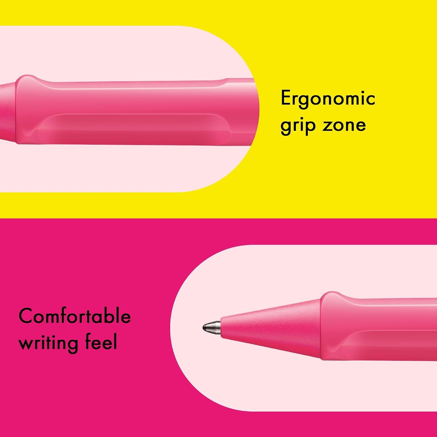 image:imageLamy safari umbra Ballpoint Pen with ergonomic grip amp line width M for pleasant long writing made of robust ASA plastic including large capacity refill M 16 in blackneonpink