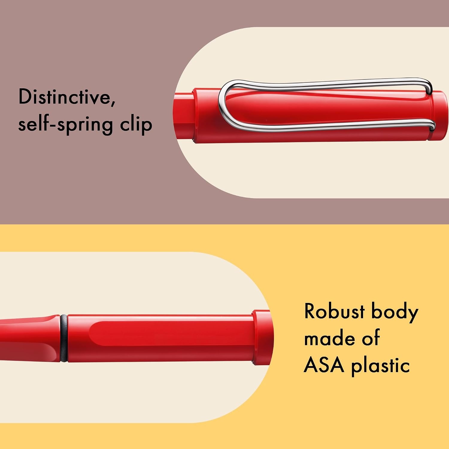 image:imageLamy safari vista Rollerball Pen with ergonomic grip amp line width M for pleasant long writing made of robust ASA plastic including rollerball refill M 63 in bluered