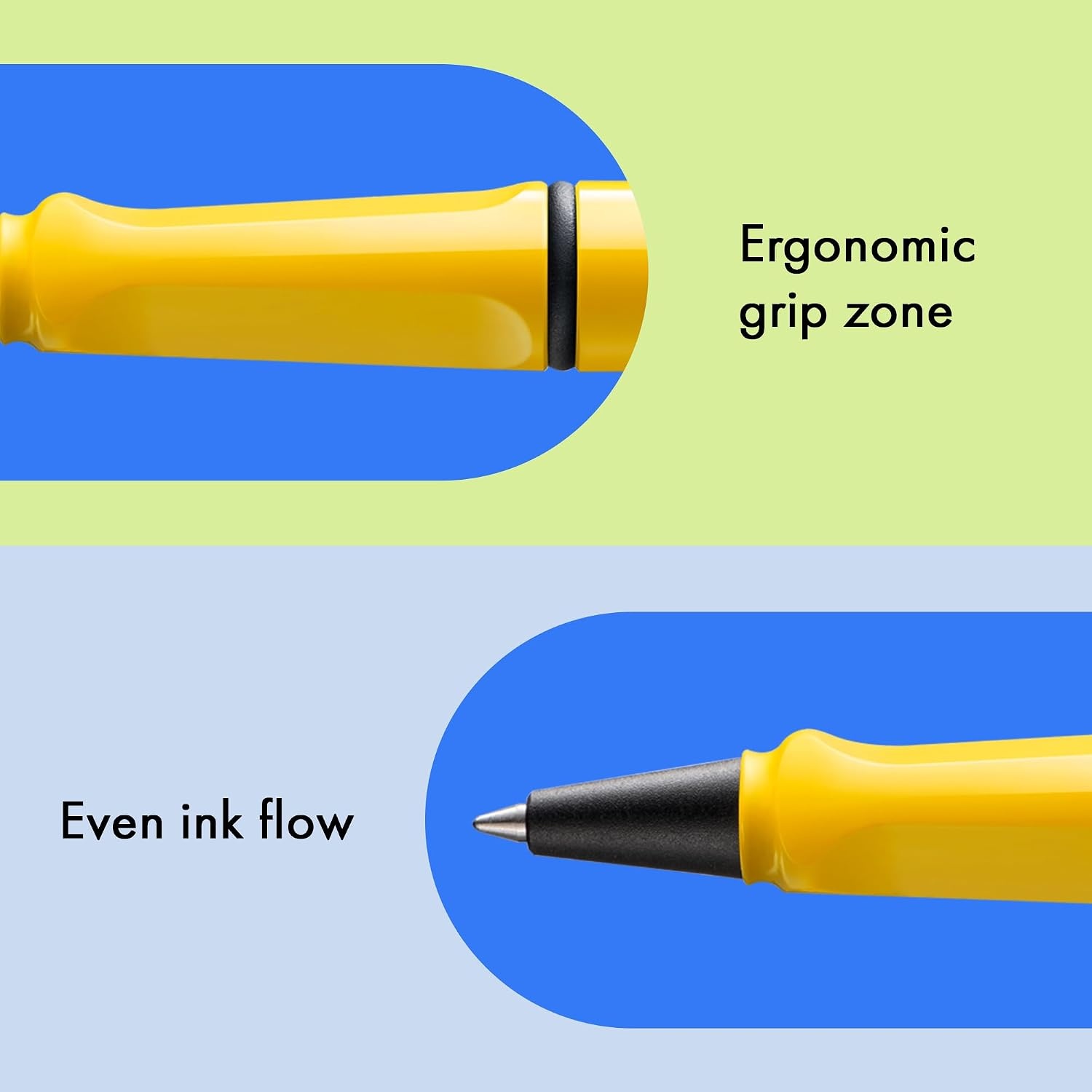 image:imageLamy safari vista Rollerball Pen with ergonomic grip amp line width M for pleasant long writing made of robust ASA plastic including rollerball refill M 63 in blueyellow