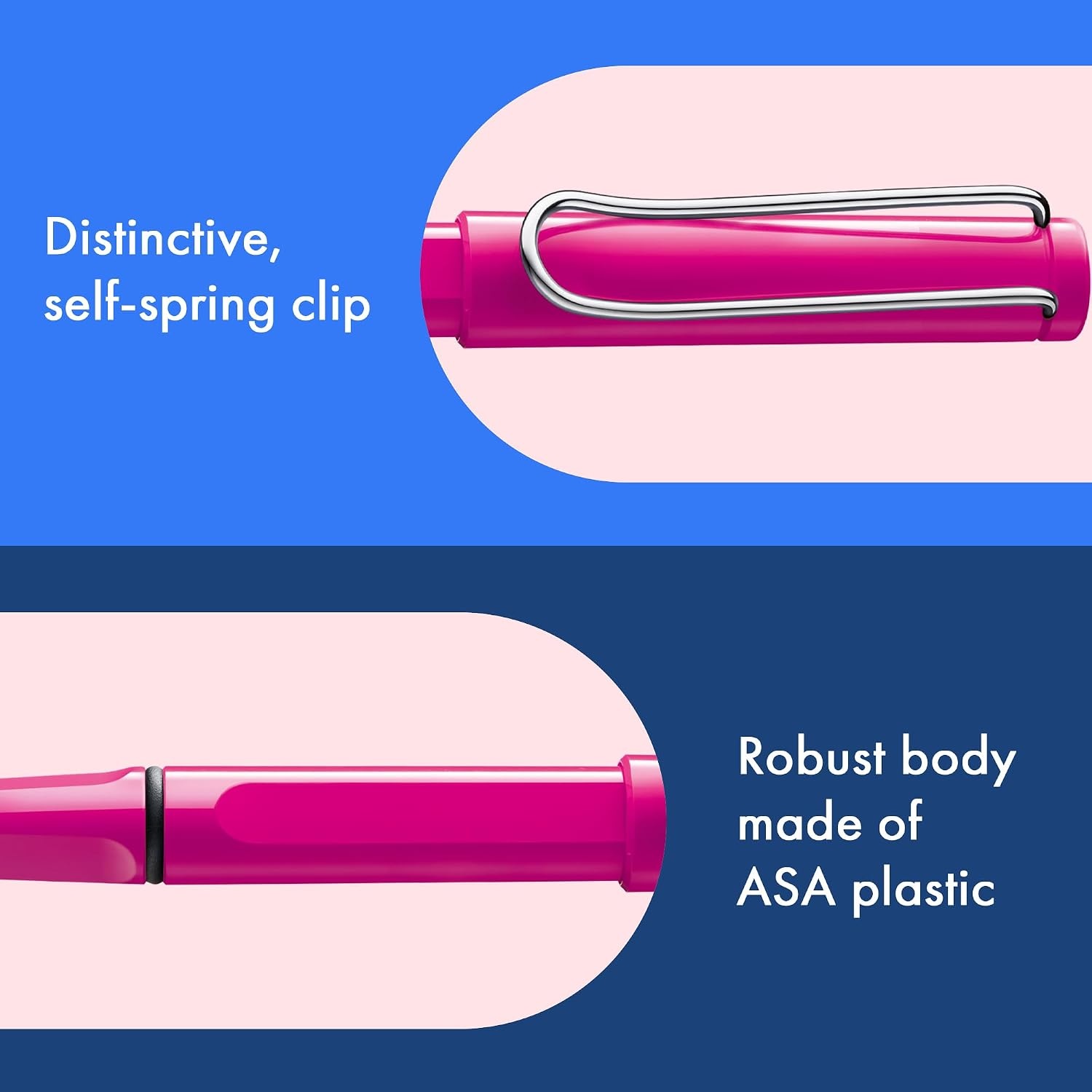 image:imageLamy safari vista Rollerball Pen with ergonomic grip amp line width M for pleasant long writing made of robust ASA plastic including rollerball refill M 63 in bluepink
