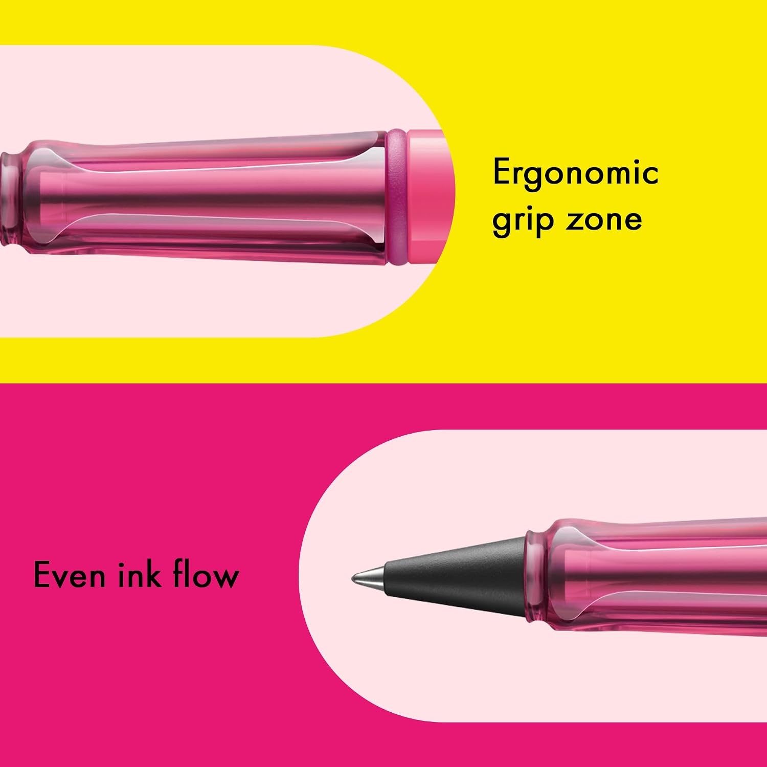 image:imageLamy safari vista Rollerball Pen with ergonomic grip amp line width M for pleasant long writing made of robust ASA plastic including rollerball refill M 63 in blueneonpink