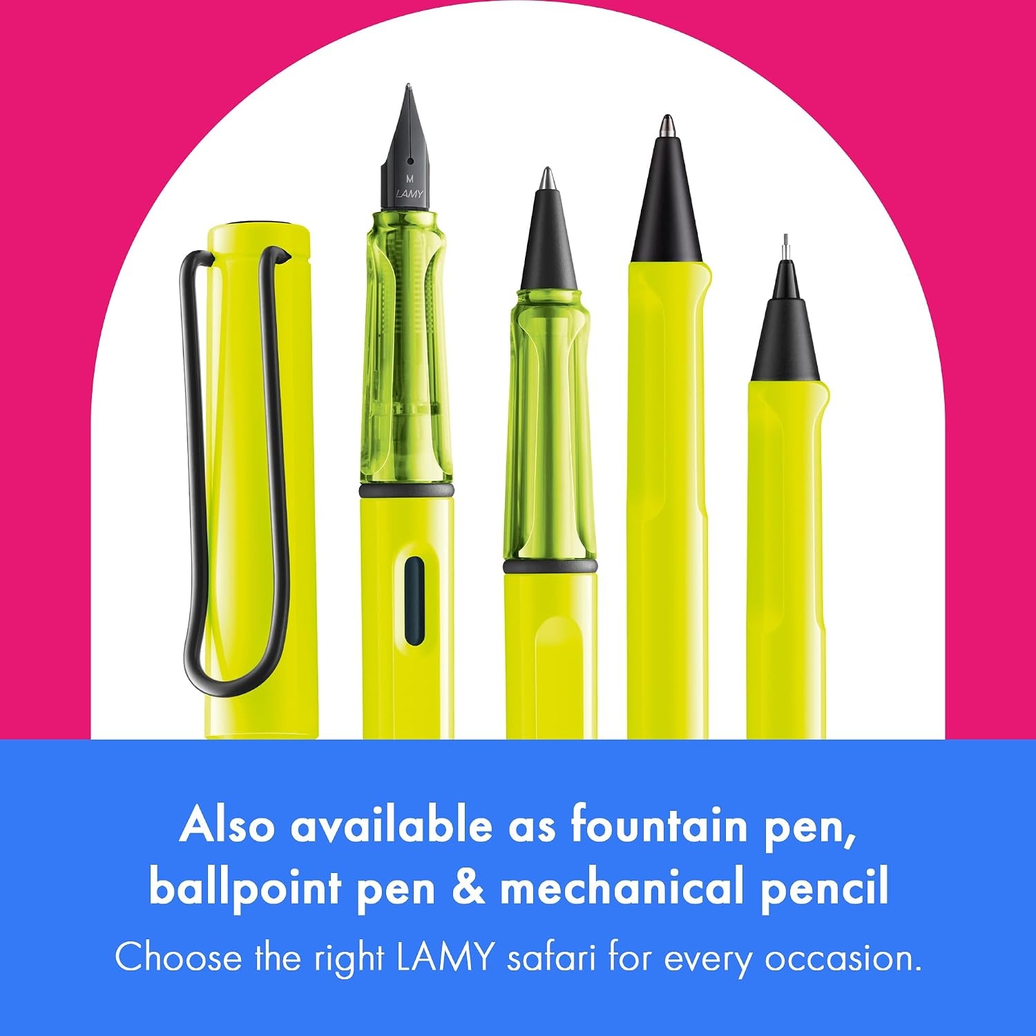 image:imageLamy safari vista Rollerball Pen with ergonomic grip amp line width M for pleasant long writing made of robust ASA plastic including rollerball refill M 63 in blueneonyellow