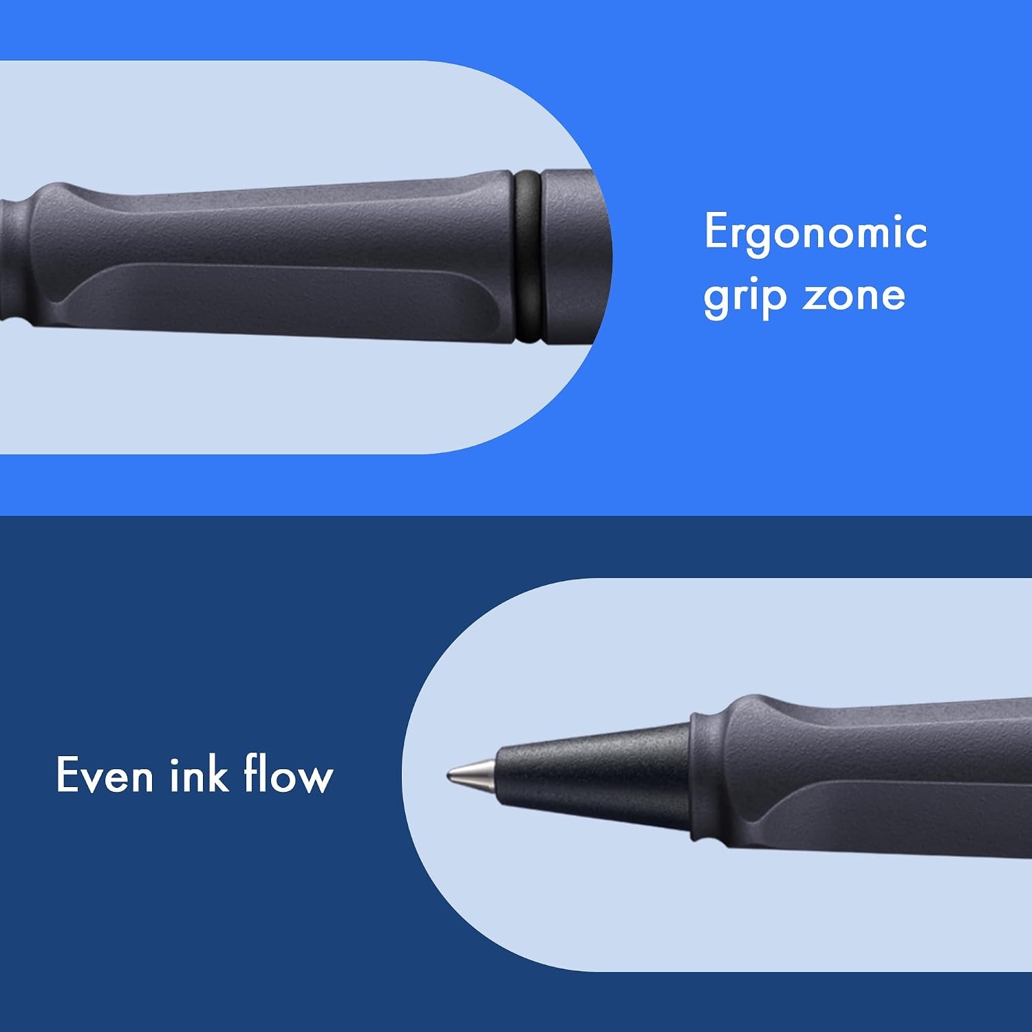 image:imageLamy safari vista Rollerball Pen with ergonomic grip amp line width M for pleasant long writing made of robust ASA plastic including rollerball refill M 63 in bluesteel black