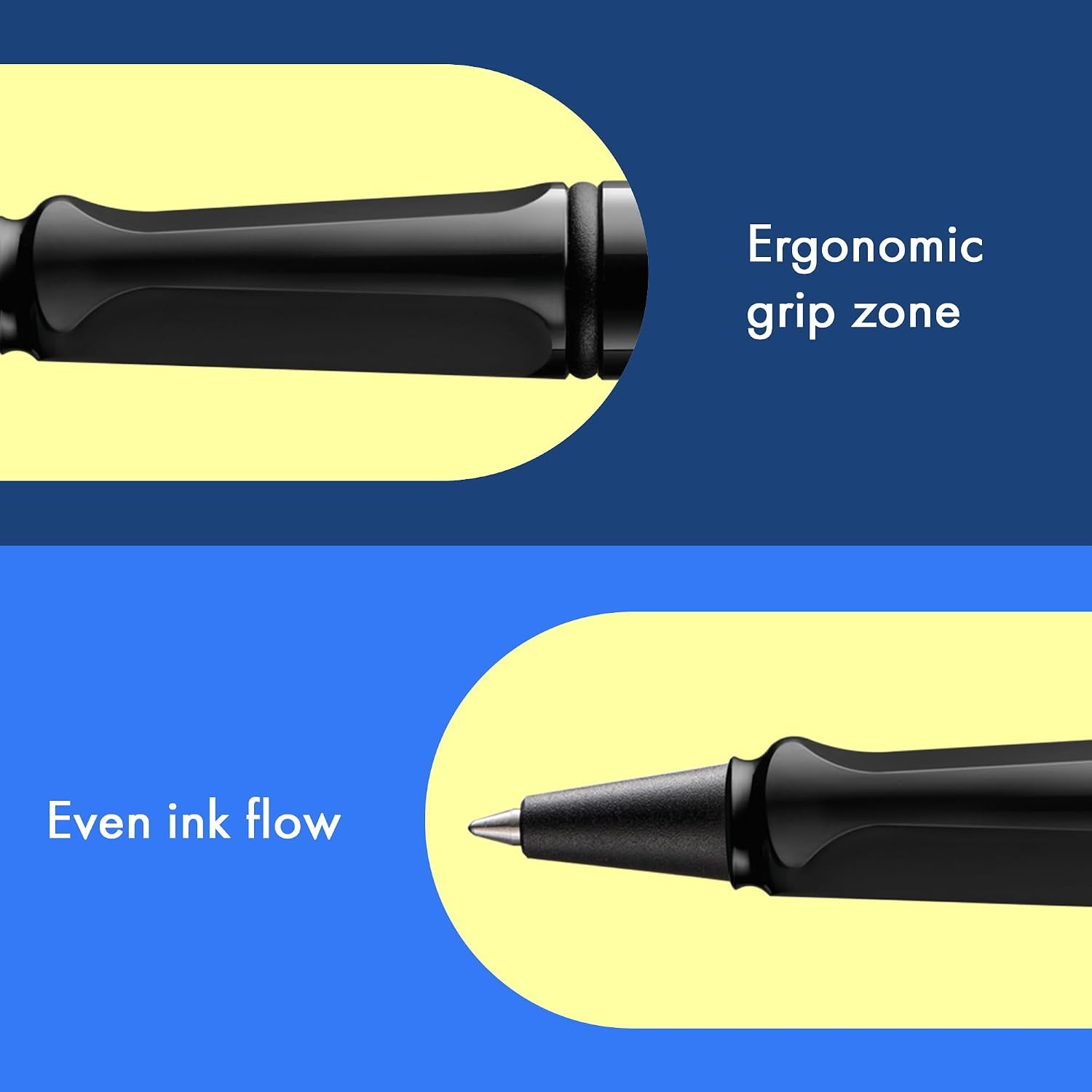 image:imageLamy safari vista Rollerball Pen with ergonomic grip amp line width M for pleasant long writing made of robust ASA plastic including rollerball refill M 63 in blueblack