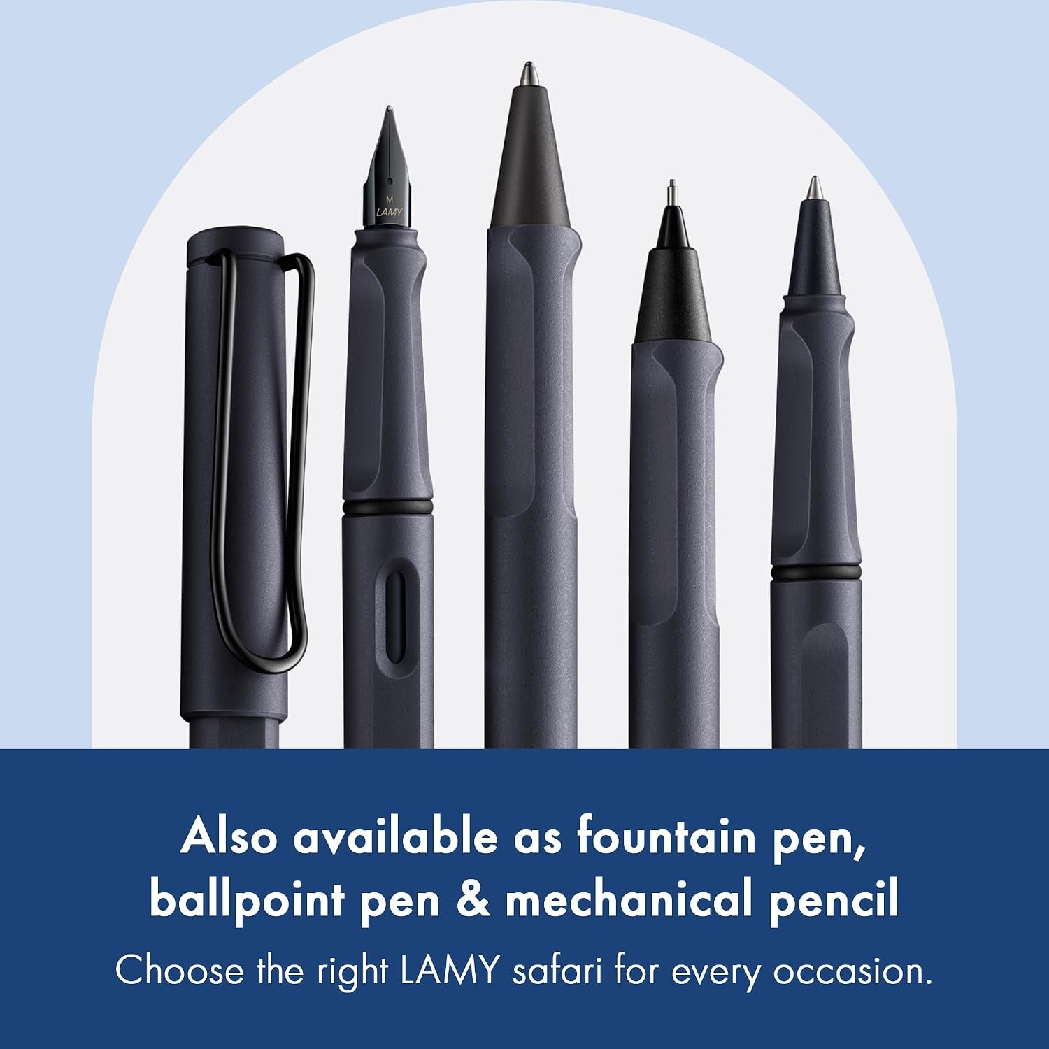 image:imageLamy safari vista Rollerball Pen with ergonomic grip amp line width M for pleasant long writing made of robust ASA plastic including rollerball refill M 63 in bluesteel black