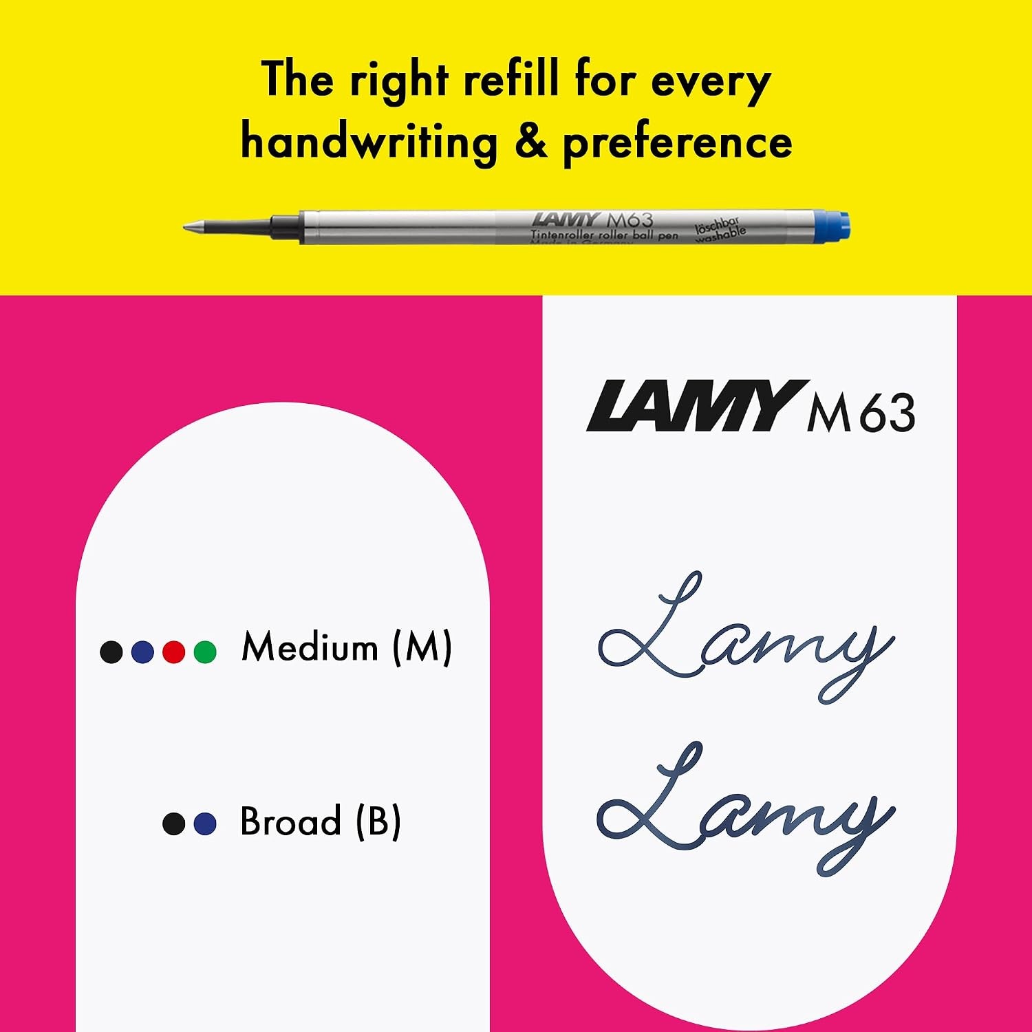 image:imageLamy safari vista Rollerball Pen with ergonomic grip amp line width M for pleasant long writing made of robust ASA plastic including rollerball refill M 63 in blueneonpink
