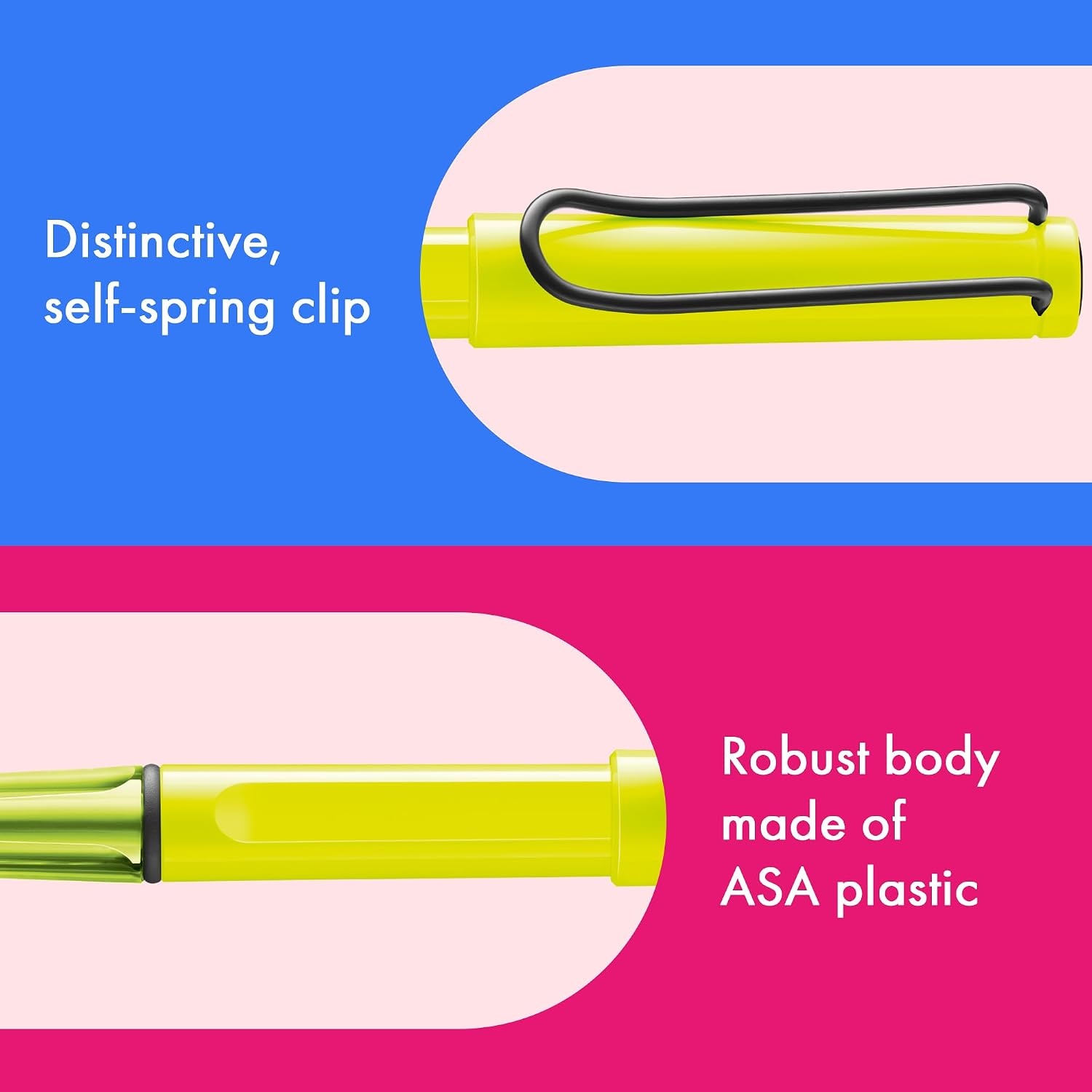 image:imageLamy safari vista Rollerball Pen with ergonomic grip amp line width M for pleasant long writing made of robust ASA plastic including rollerball refill M 63 in blueneonyellow