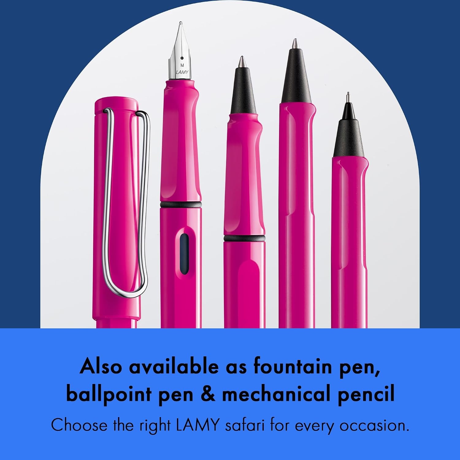 image:imageLamy safari white Rollerball Pen with ergonomic grip amp line width M for pleasant long writing made of robust ASA plastic including rollerball refill M 63 in bluepink