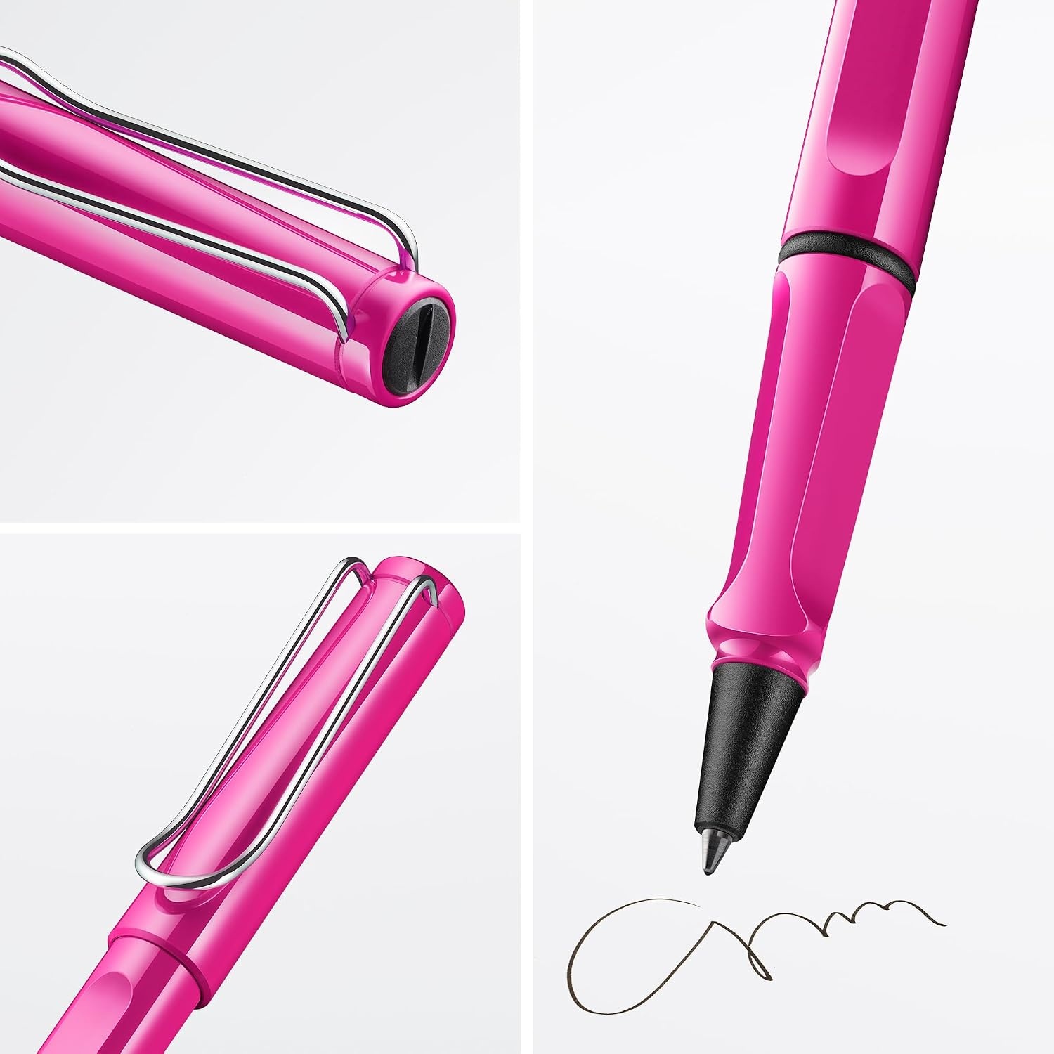 image:imageLamy safari white Rollerball Pen with ergonomic grip amp line width M for pleasant long writing made of robust ASA plastic including rollerball refill M 63 in bluepink