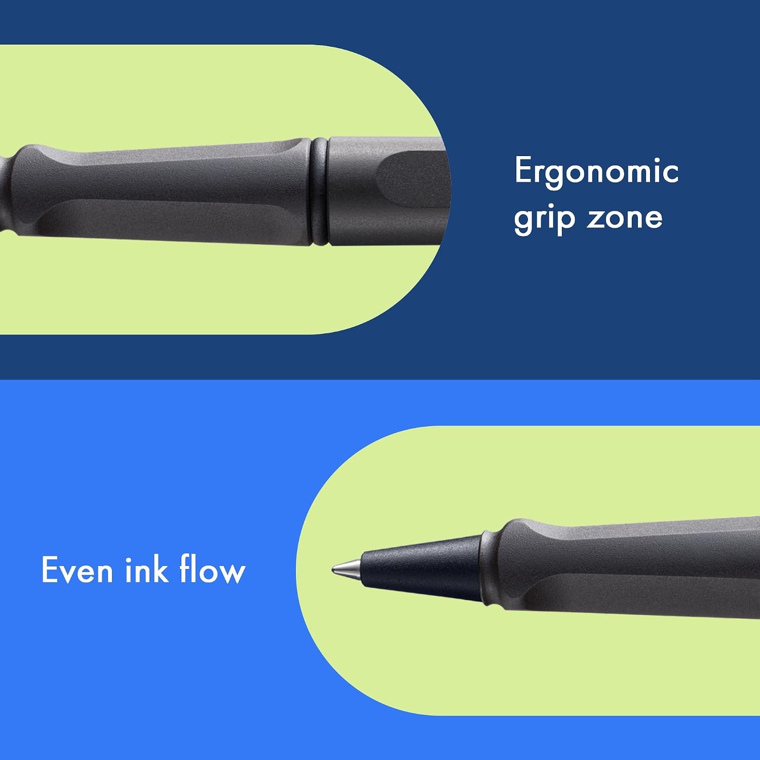 image:imageLamy safari white Rollerball Pen with ergonomic grip amp line width M for pleasant long writing made of robust ASA plastic including rollerball refill M 63 in blueumbra