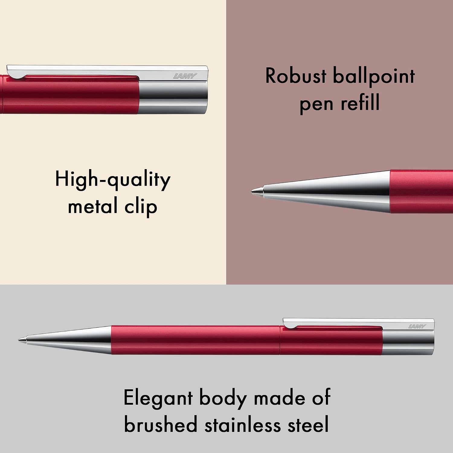 image:imageLamy scala pianored puristic Ballpoint Pen in line width M robust allmetal body amp glossy lacquer finish incl large capacity refill M 16 in blackpianored