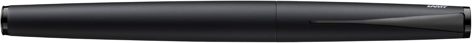 image:imageLamy studio black Fountain Pen in elegant metal body steel nib partially platinumplated amp in nib size M incl T 10 blue ink cartridgelxallblack