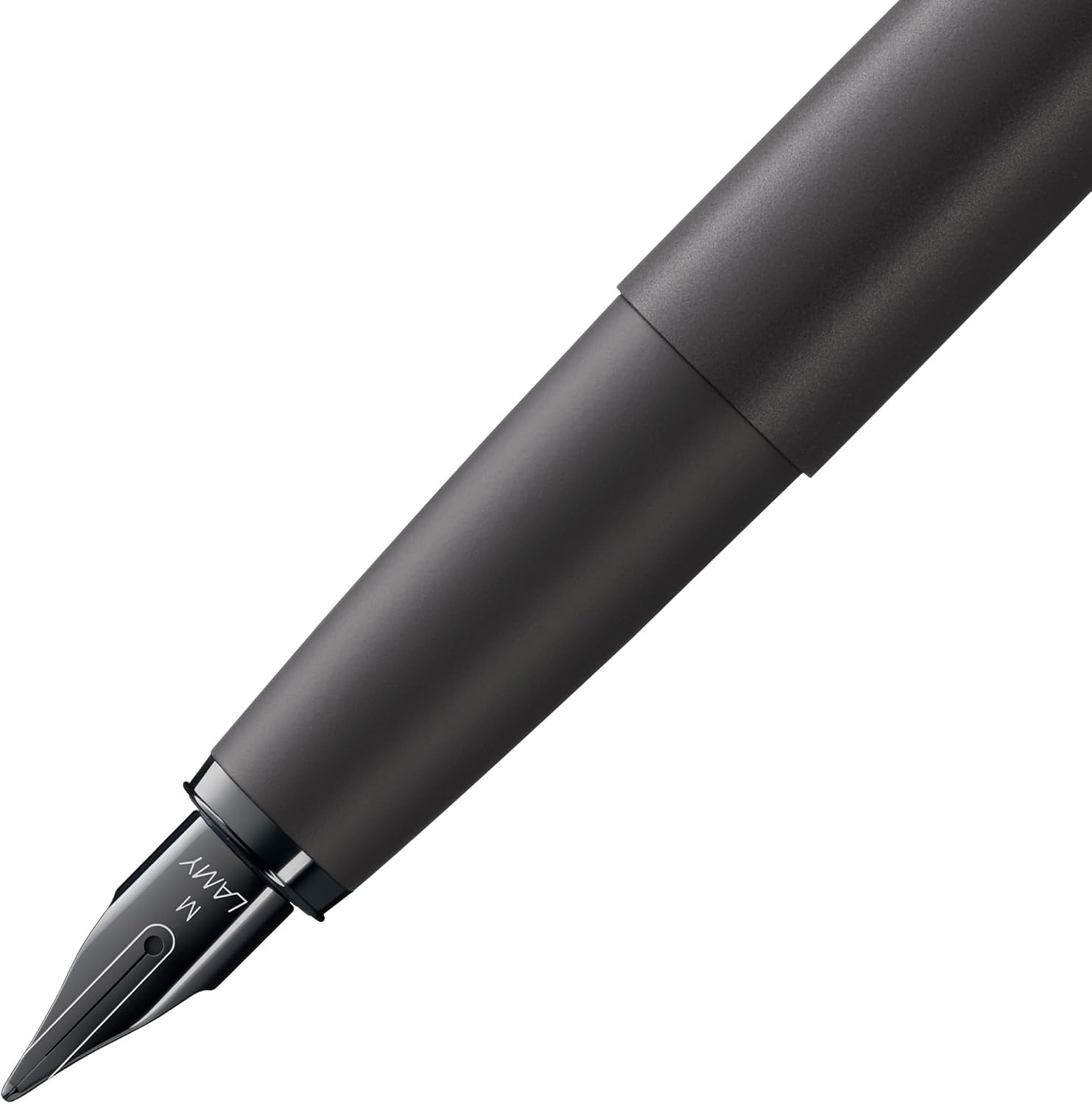 image:imageLamy studio black Fountain Pen in elegant metal body steel nib partially platinumplated amp in nib size M incl T 10 blue ink cartridgelxallblack