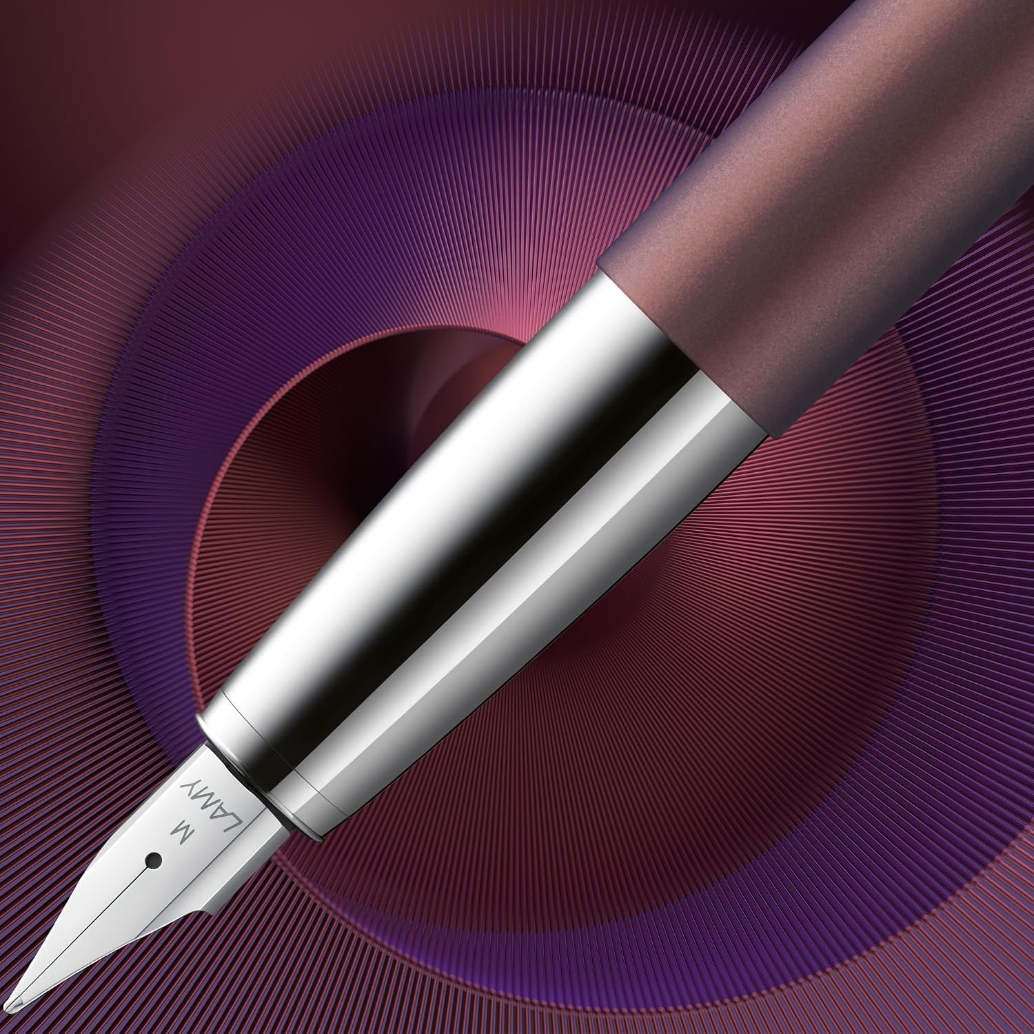 image:imageLamy studio black Fountain Pen in elegant metal body steel nib partially platinumplated amp in nib size M incl T 10 blue ink cartridgeorion matt