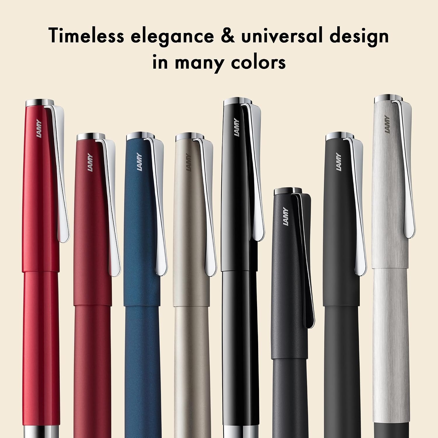 image:imageLamy studio imperialblue rollerball pen in elegant metal barrel with propellershaped clip amp in line width M M 63 rollerball refill in blackorion matt