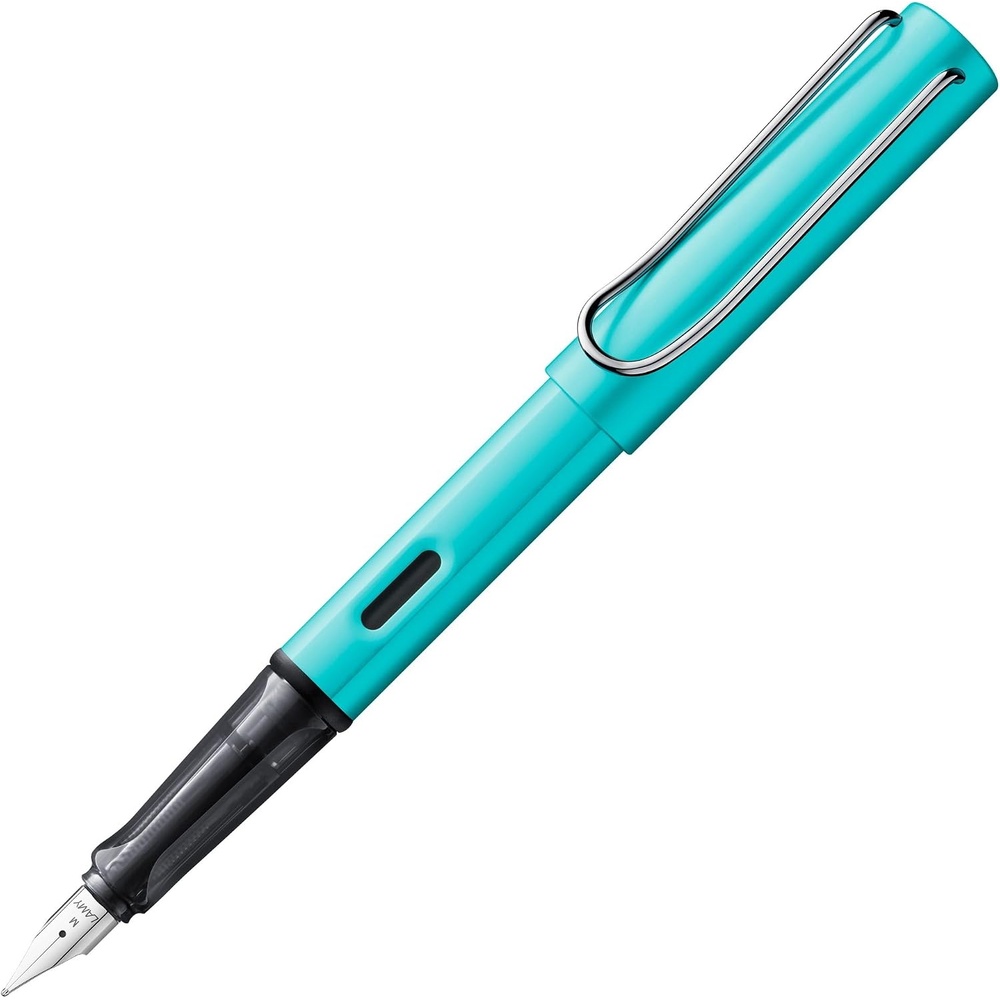 image:imageLAMY ALstar black Fountain Pen with ergonomic grip amp black steel nib in size EF lightweight aluminum body including LAMY T 10 blue cartridge RightHandedturmaline