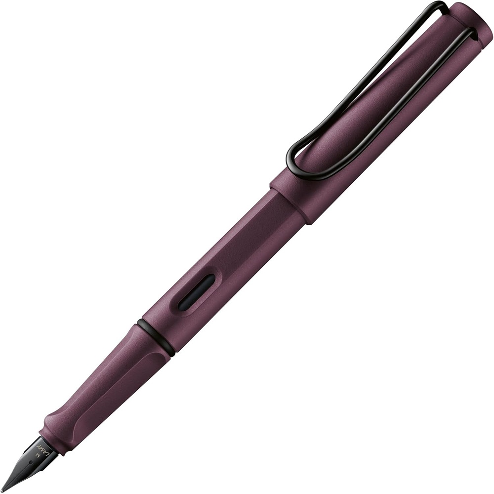 image:imageLAMY safari umbra Fountain Pen with ergonomic grip amp black steel nib in size M ideal for any Writing amp Calligraphy including LAMY T 10 blue cartridge RightHandedscarlet