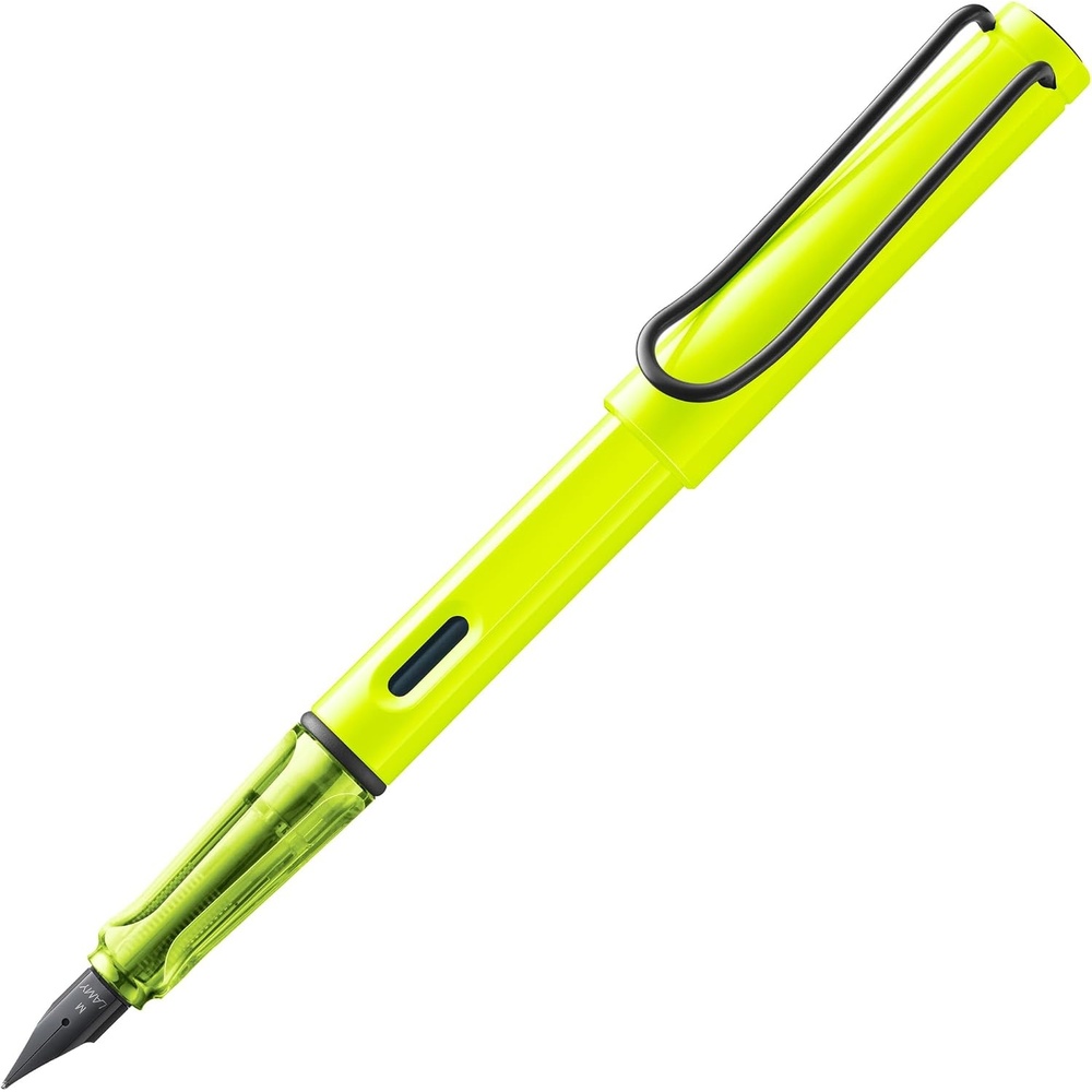 image:imageLAMY safari umbra Fountain Pen with ergonomic grip amp black steel nib in size M ideal for any Writing amp Calligraphy including LAMY T 10 blue cartridge RightHandedneonyellow