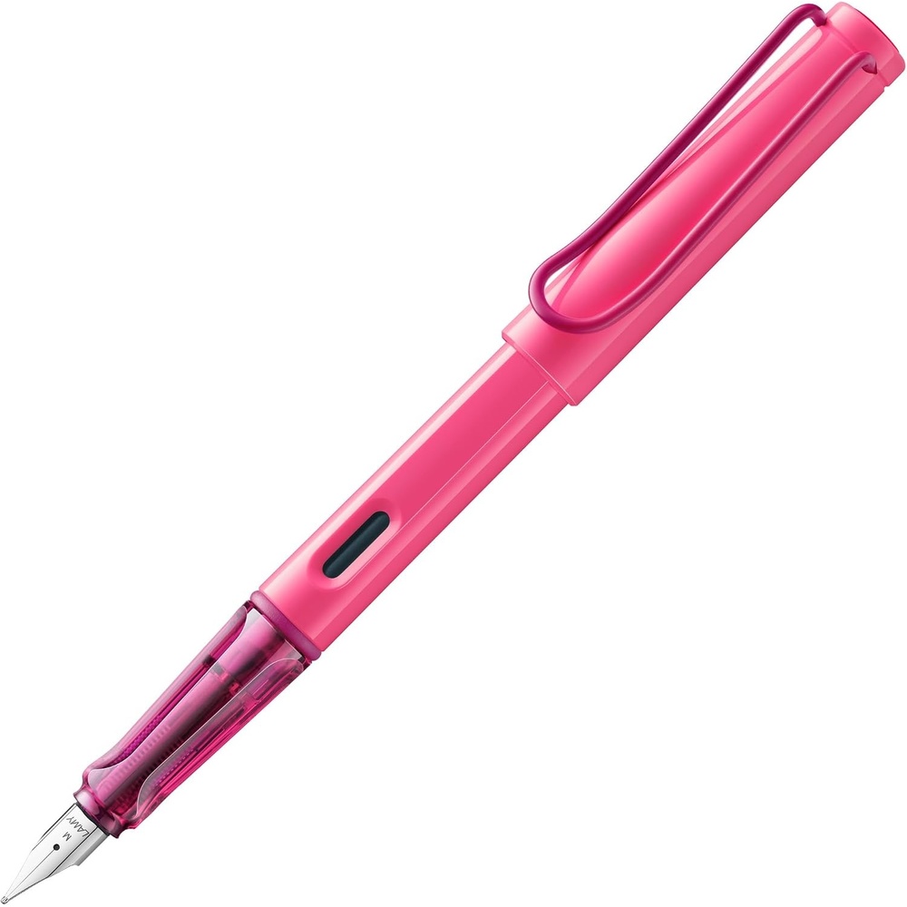 image:imageLAMY safari umbra Fountain Pen with ergonomic grip amp black steel nib in size M ideal for any Writing amp Calligraphy including LAMY T 10 blue cartridge RightHandedneonpink