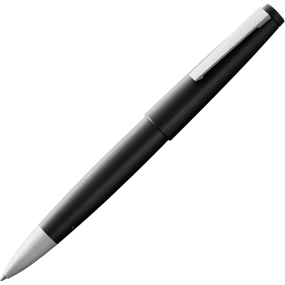 image:imageLamy 2000 black elegant rollerball pen in robust fibreglass barrel perfectly balanced amp in line width M M 63 rollerball refill in blackblack