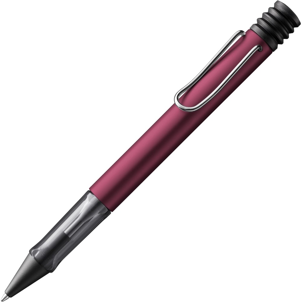image:imageLamy ALstar black purple Ballpoint Pen with transparent ergonomic grip amp line width M lightweight aluminium body including large capacity refill M 16 in blackblack purple