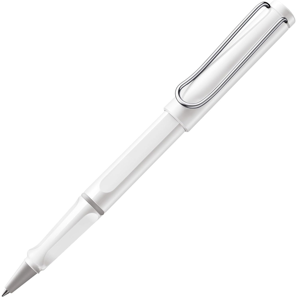 image:imageLamy safari white Rollerball Pen with ergonomic grip amp line width M for pleasant long writing made of robust ASA plastic including rollerball refill M 63 in bluewhite