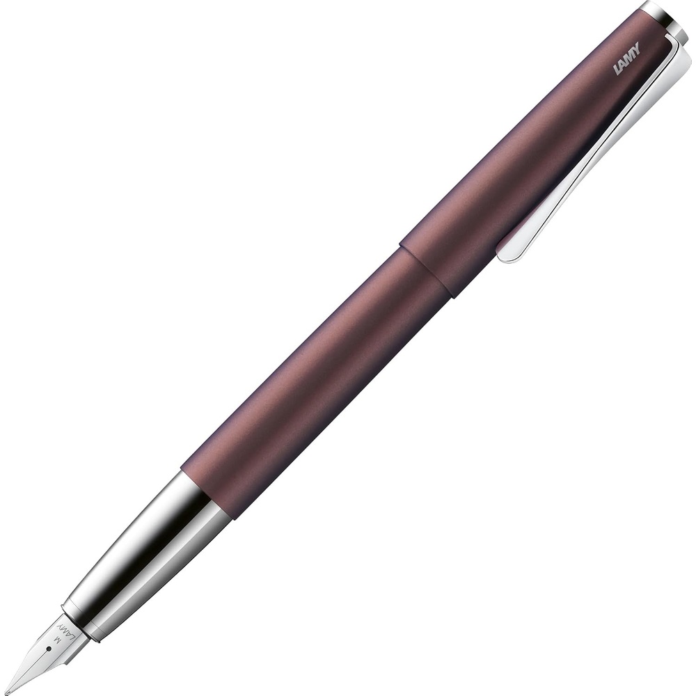 image:imageLamy studio black  Fountain Pen in elegant metal body  steel nib partially platinumplated amp in nib size M  incl T 10 blue ink cartridgeorion matt